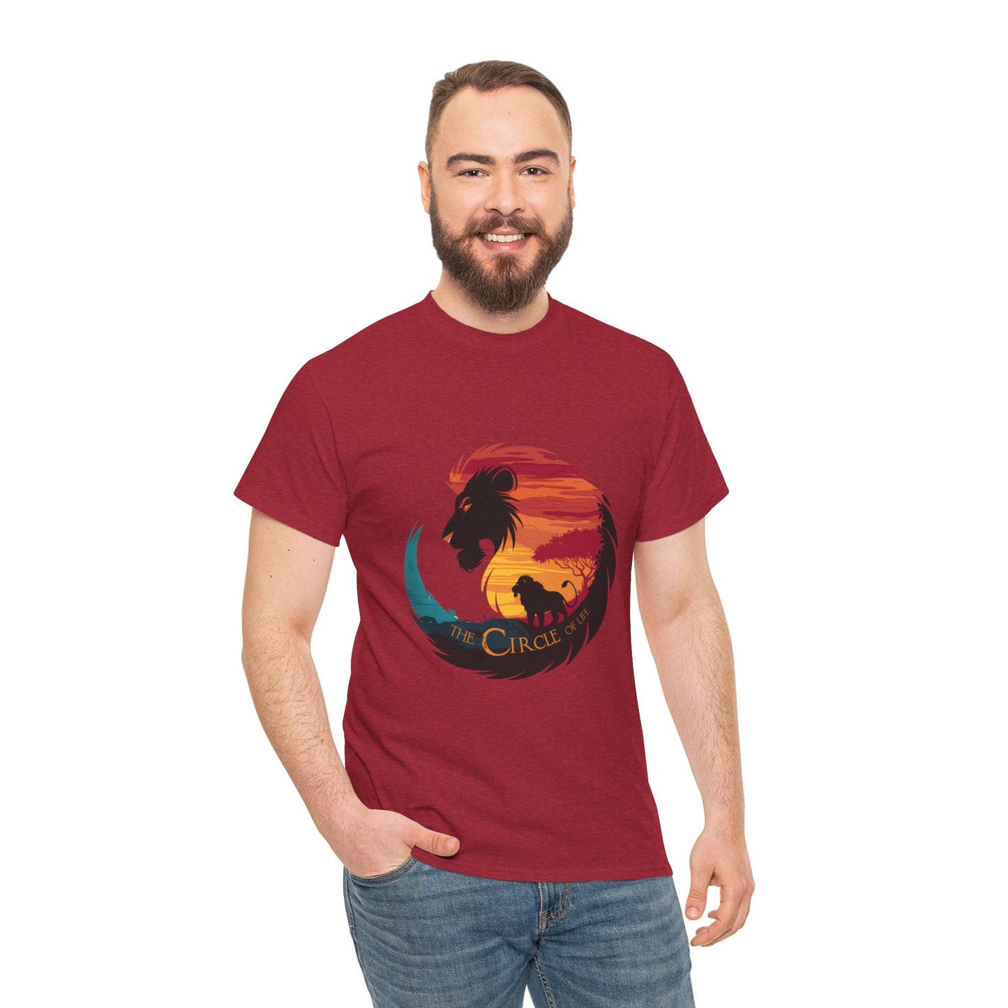 The Circle of Life Lion Shirt – Sunset Safari Wildlife Graphic Tee – Inspirational Nature T-Shirt for Animal Lovers & Adventure Fans