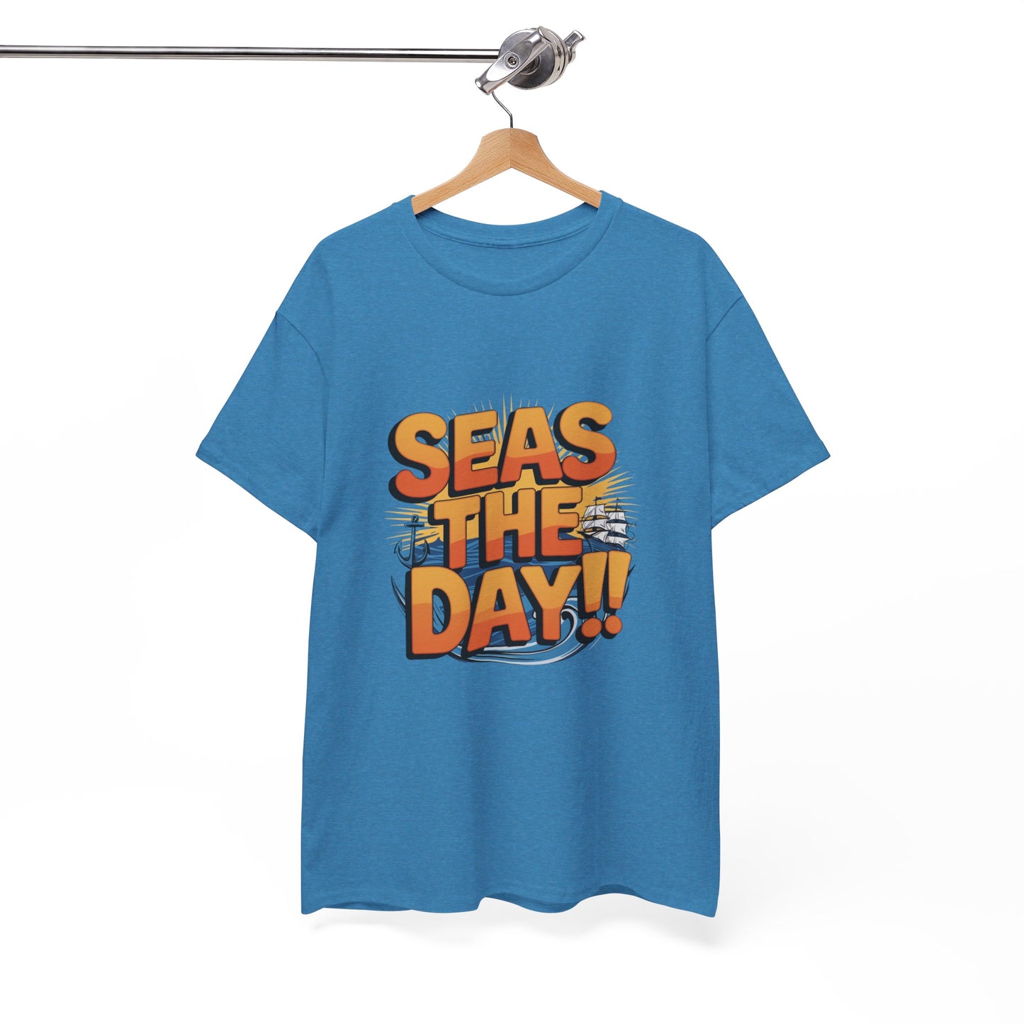 Seas The Day!! Tee • Ocean Pun Graphic Shirt • Comfort Colors Unisex Beachy Vibes • Nautical Aesthetic • Gift for Sea Lovers & Summer Vacays