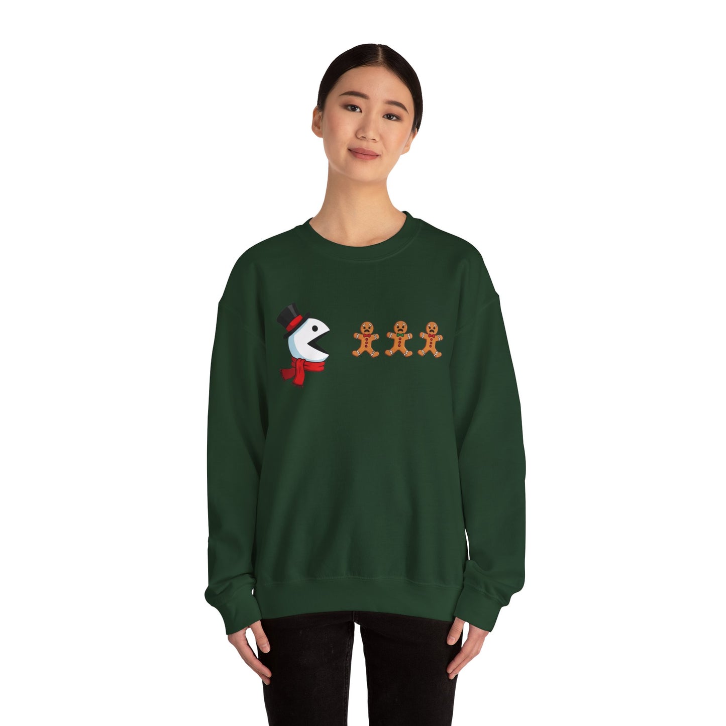 Funny Snowman And Gingerbread Sweatshirt, Cute Christmas Crewneck, Holiday Winter Sweater, Festive Graphic Pullover For Men And Women