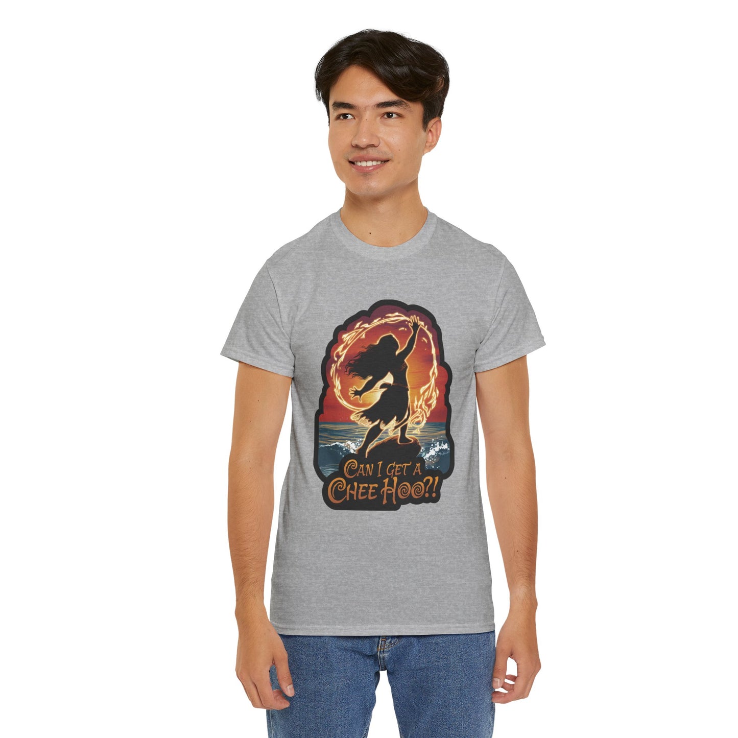 Can I Get a Chee Hoo Shirt – Hawaiian Island Vibes Tee – Hula Dancer Sunset Graphic T-Shirt – Polynesian Luau Party Unisex Top