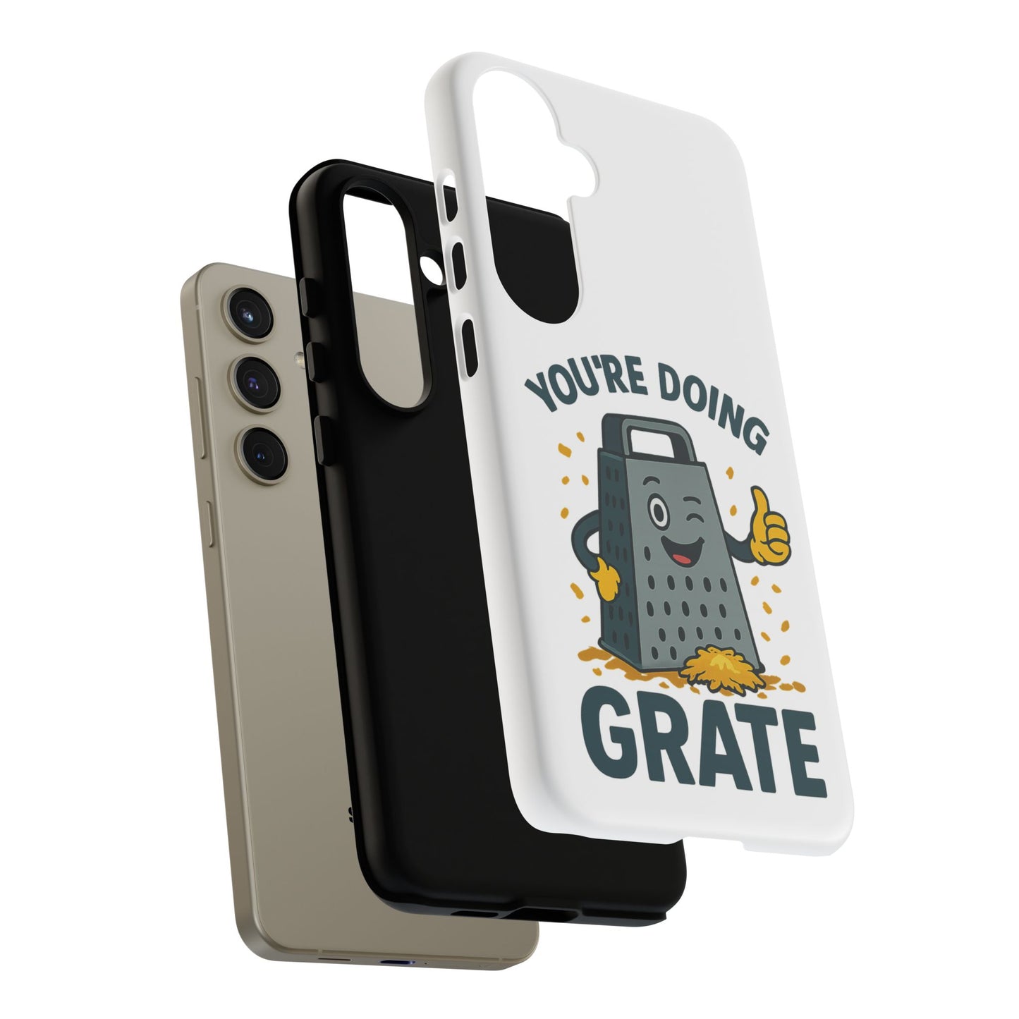 Samsung Tough Case - 'You're Doing Grate' Cheese Grater Design Phone Case for Chefs Foodie Accessory