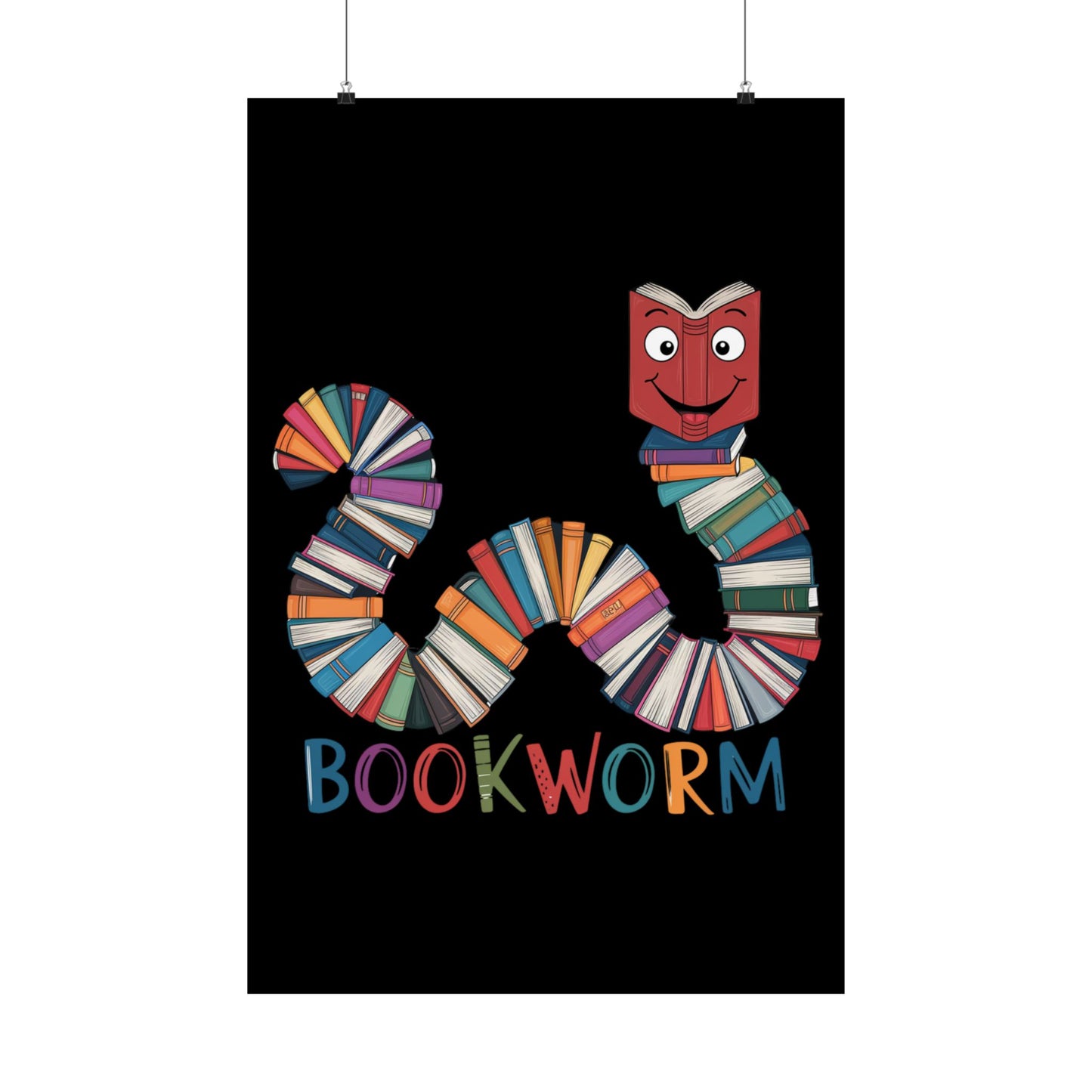 Vertical Poster Bookworm Matte Print