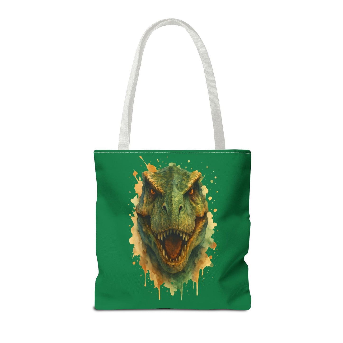 Watercolor T-Rex Tote Bag - Eco Canvas Dino Shopper, Dinosaur Lover Gift, Book Bag, Reusable Grocery Tote - Aesthetic Paleontology Art