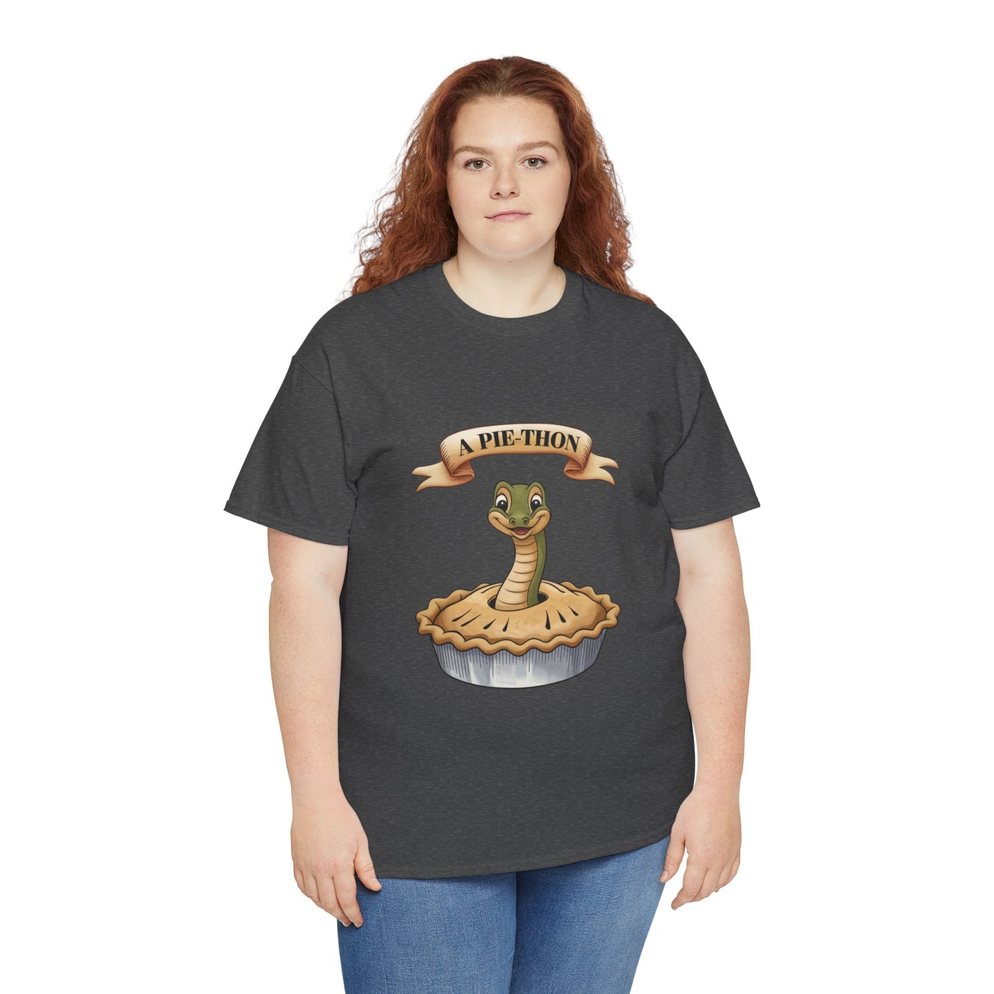 A Pie-Thon Funny Snake Pun Shirt – Cute Animal Joke T-Shirt – Quirky Graphic Tee for Pun Lovers, Reptile Fans, and Unique Gift Ideas