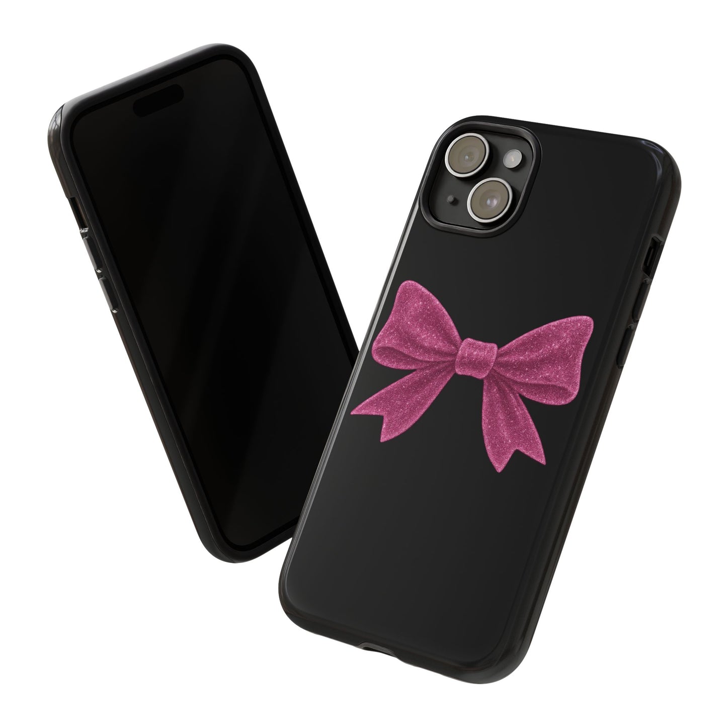 Pink Bow iPhone Case β Coquette Aesthetic Phone Cover β Glitter Soft Girl Tech Accessory β Cute Glossy Pinkcore Case β Gift for Her