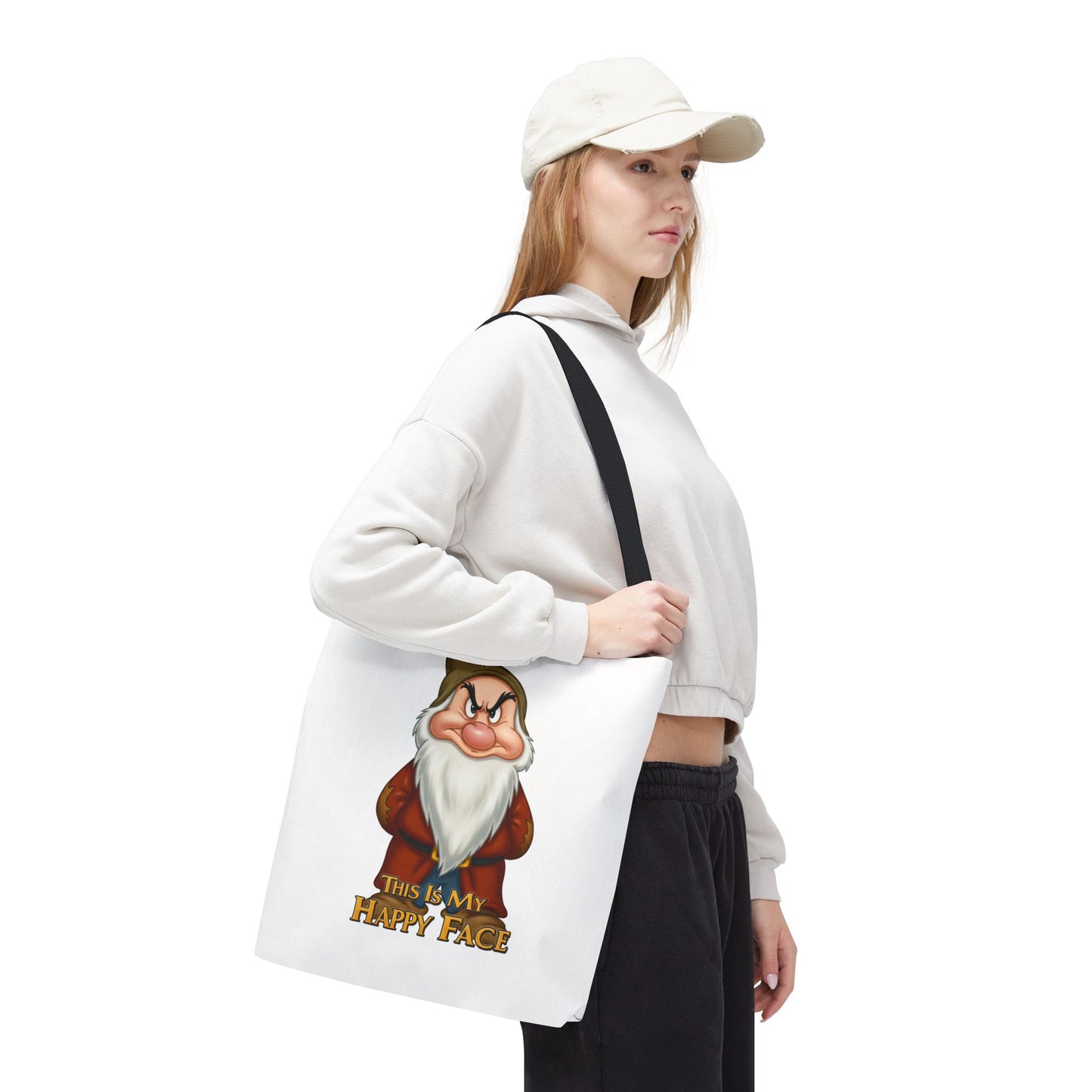 Grumpy Dwarf Tote Bag - "This Is My Happy Face"