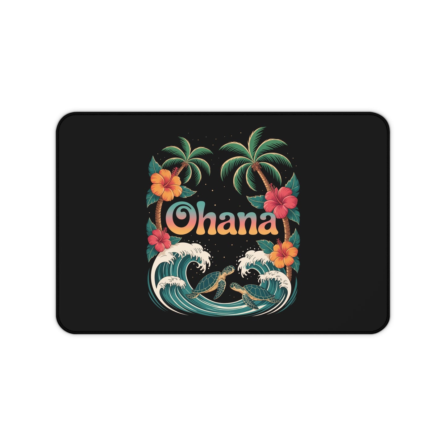 Ohana Tropical Mouse Pad - Hawaiian Desk Mat - Office Decor Gift - Beach Vibes Computer Mat - Aloha Workspace Accessory