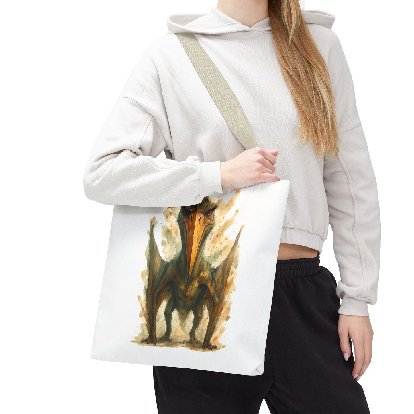 Quetzalcoatlus Tote Bag | Dinosaur Art Canvas Shopper | Prehistoric Pterosaur Gift for Dino Lovers | Eco-friendly Reusable Bag Jurassic Tote