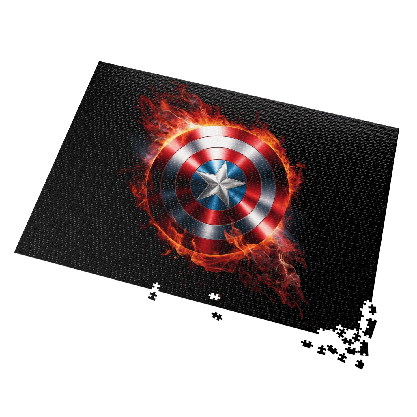 Fire & Shield Jigsaw Puzzle with Tin | Marvel-Inspired Home Décor