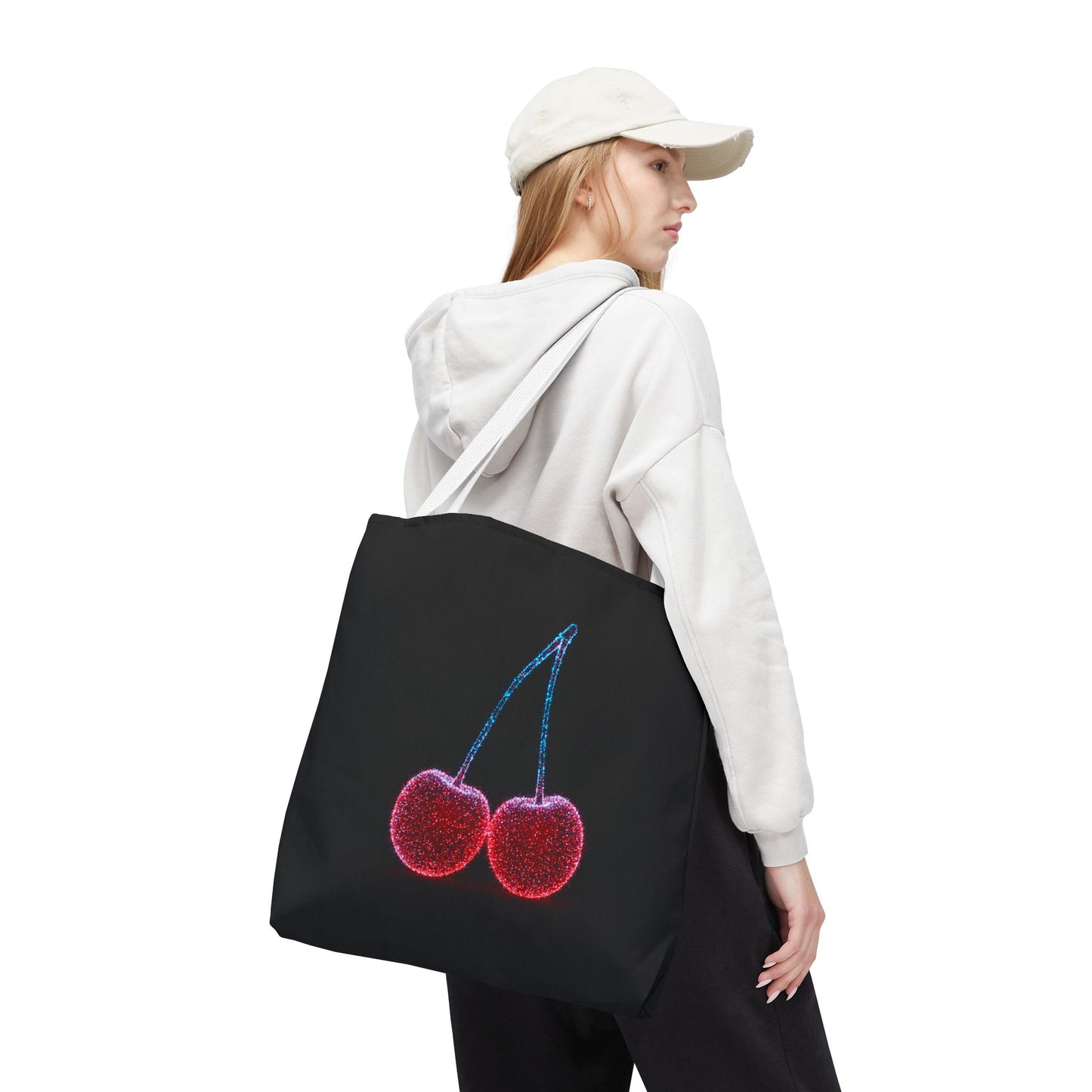 Sparkling Cherry Tote Bag Reusable Bag Shopping Bag Cherry Bag Reusable Tote
