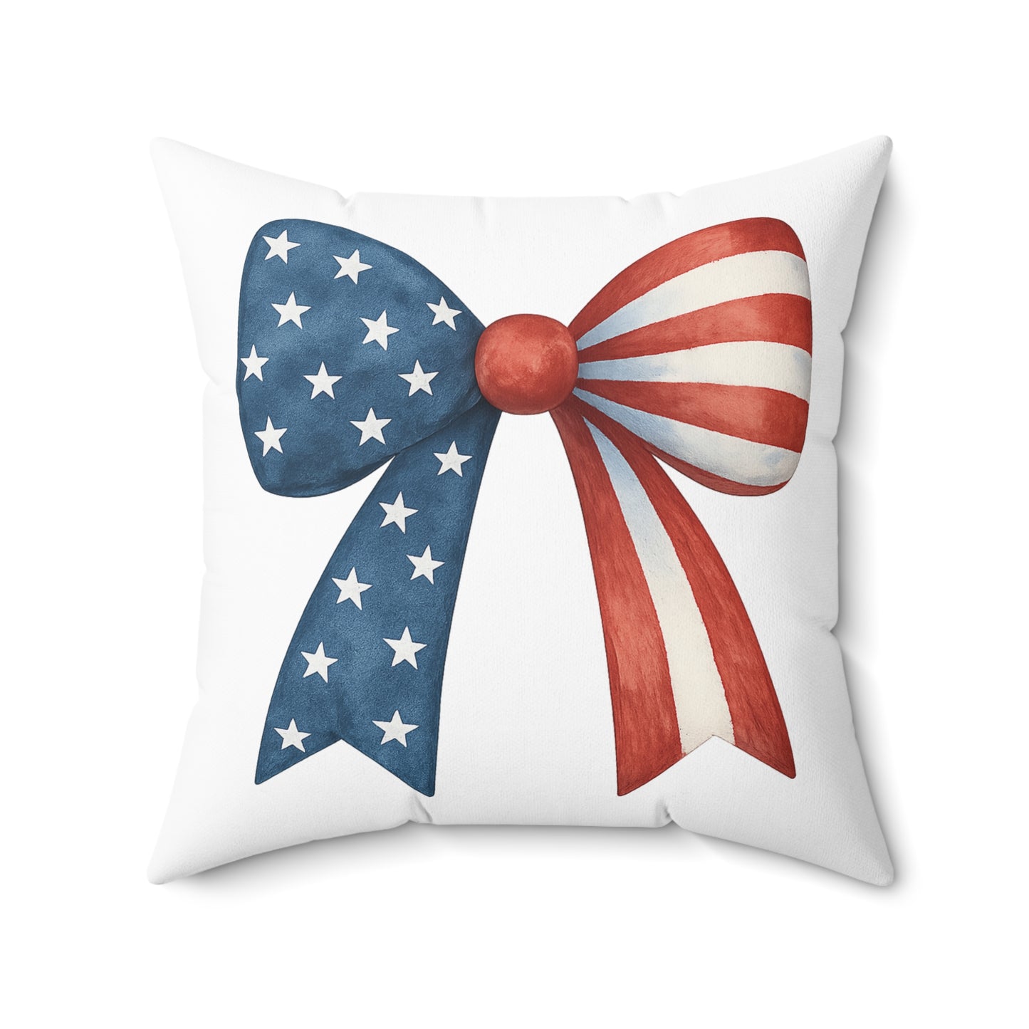 Patriotic Bow Throw Pillow | 4th of July Pillow | American Flag Decor | USA Stars Stripes Pillow | July 4th Home Decor | Red White Blue Pillow