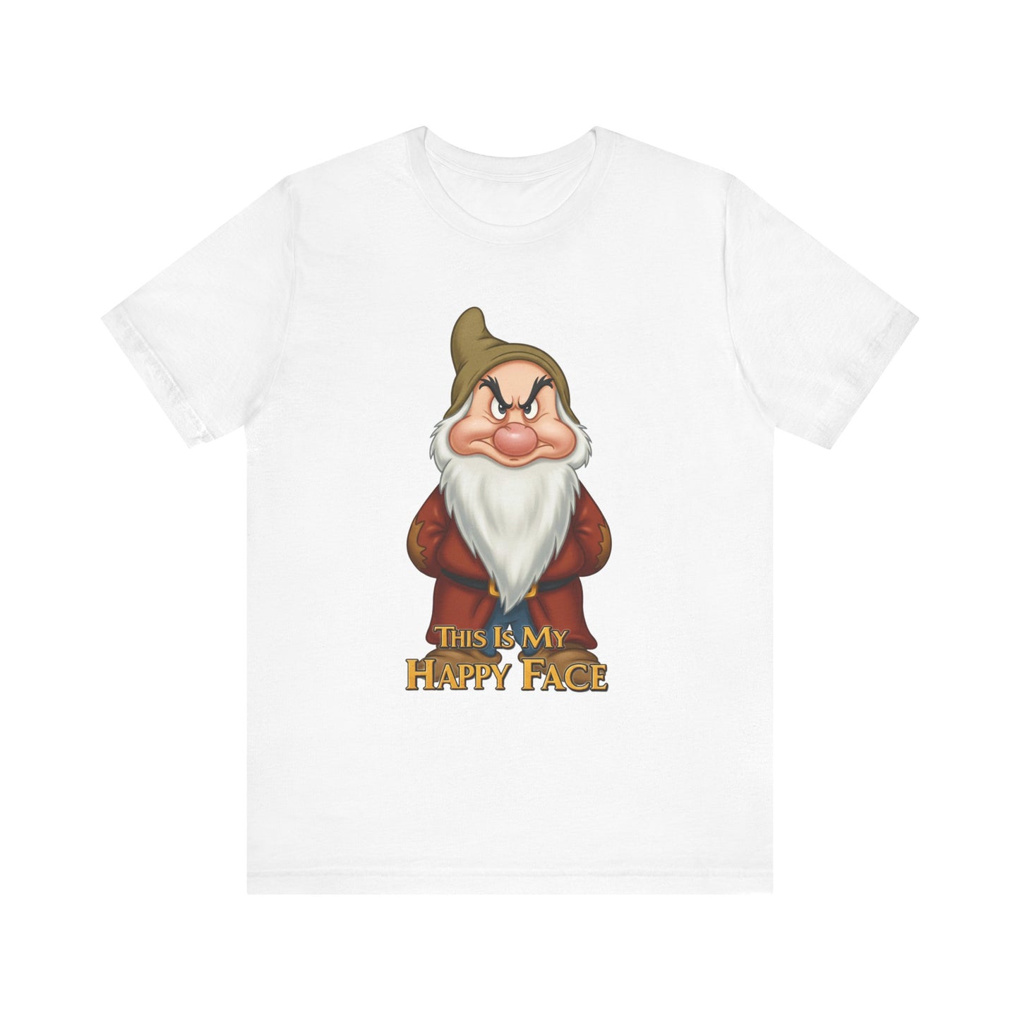 Grumpy Mood Shirt | This Is My Happy Face Tee | Funny Sarcastic Graphic T-Shirt | Retro Grumpy Beard Shirt | Gift for Men Women Introverts