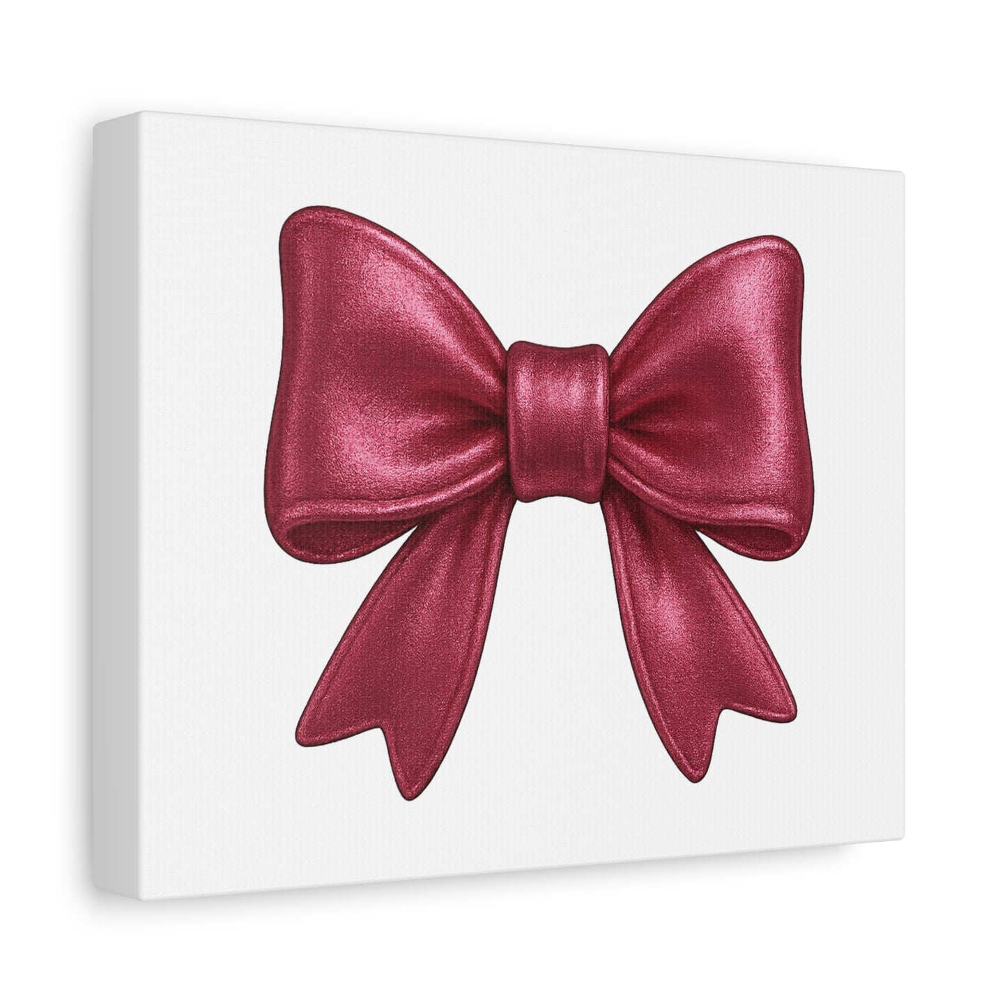 Red Bow Canvas Wall Art – Modern Christmas Decor, Gift for Her, Glam Room Wall Print, Elegant Ribbon Artwork