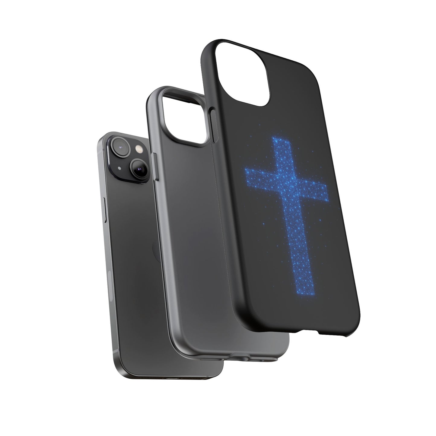 iPhone Case - Bioluminescent Cross Design Christian Phone Case Spiritual iPhone Case Gift for Believers