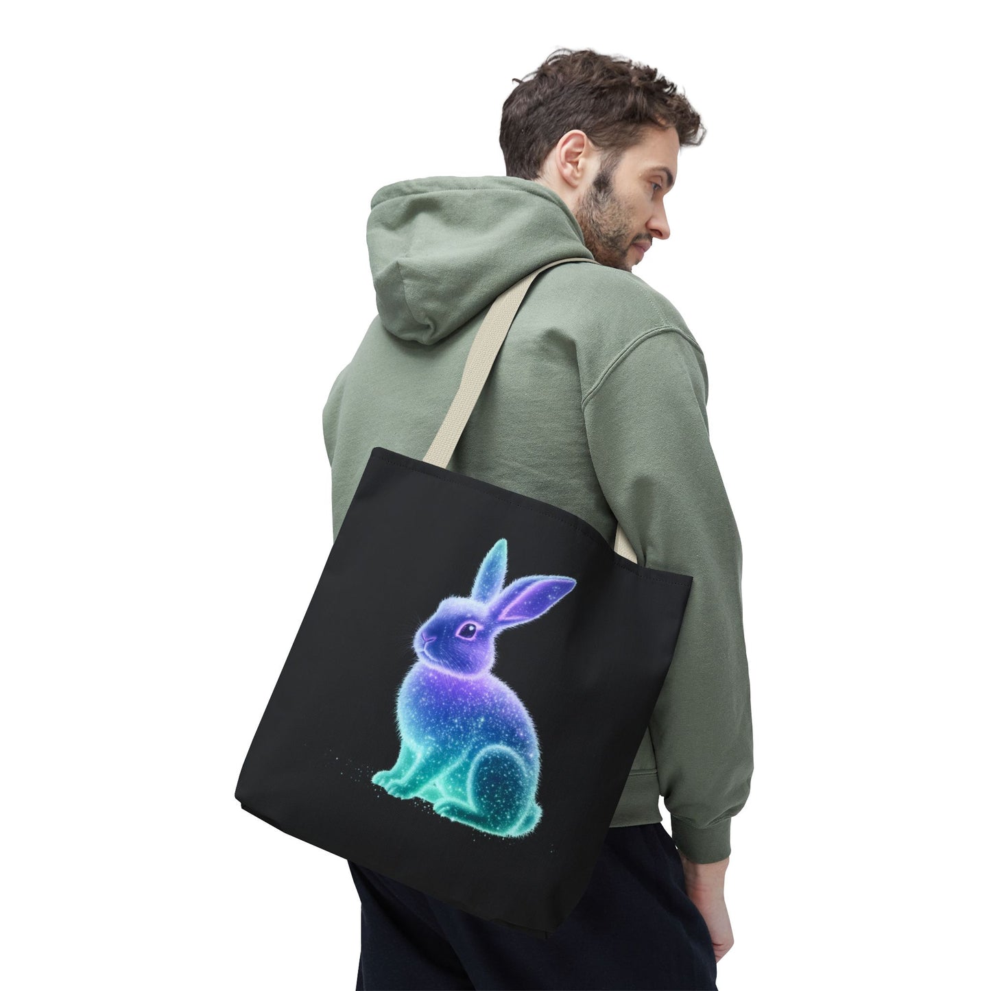 Bioluminescent Easter Bunny Tote Bag Easter Bag Easter Tote Reusable Shopping Bag