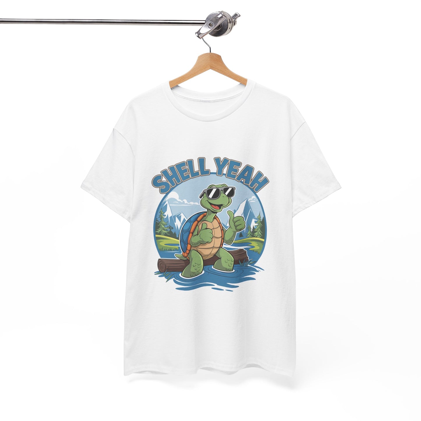 SHELL YEAH Turtle T-Shirt | Funny Cute Turtle Nature Graphic Tee | Handmade Animal Lover Gift | Eco Outdoor Adventure Shirt