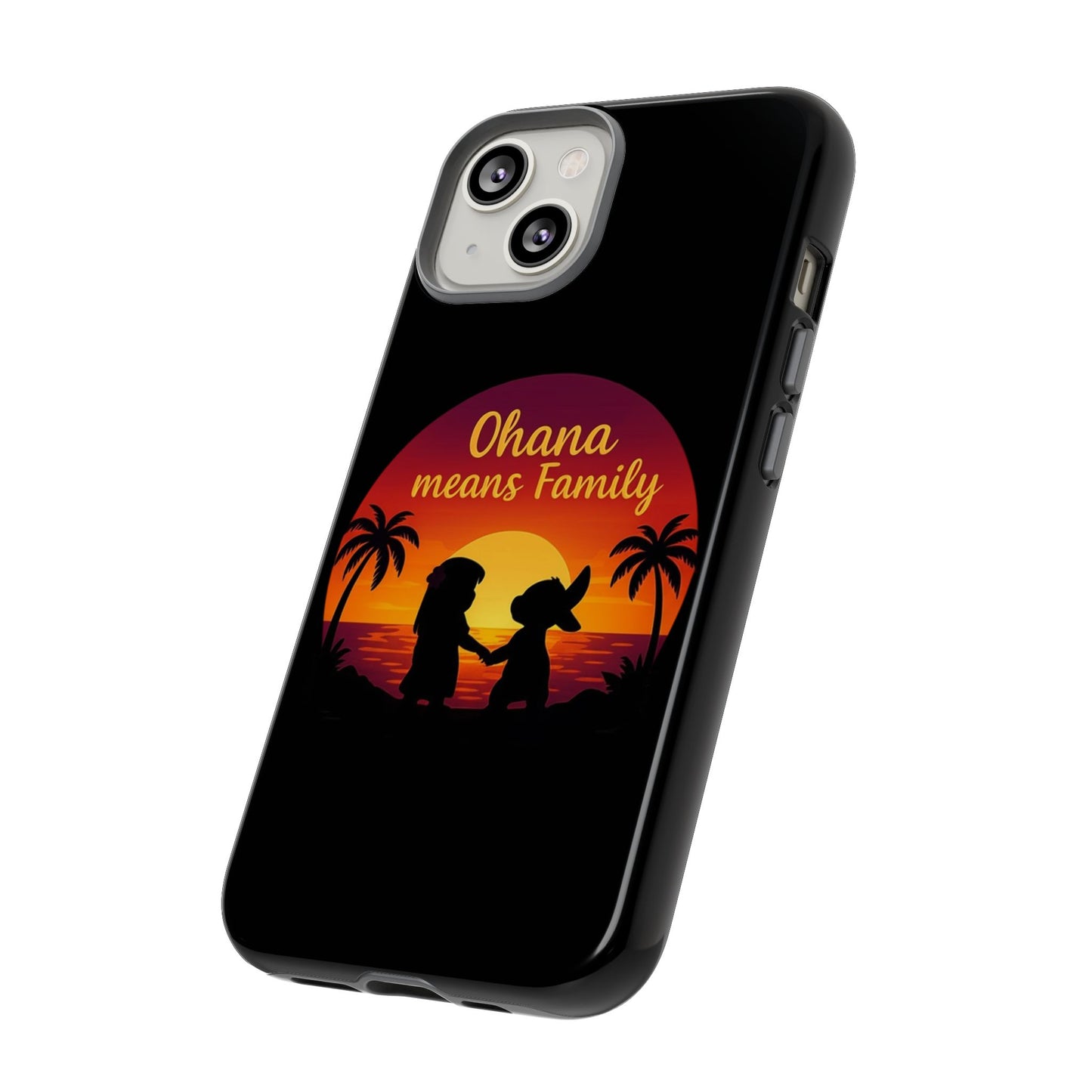 Ohana Means Family iPhone Case ā Lilo and Stitch-Inspired Cover ā Cute Tropical Gift ā Protective iPhone Case