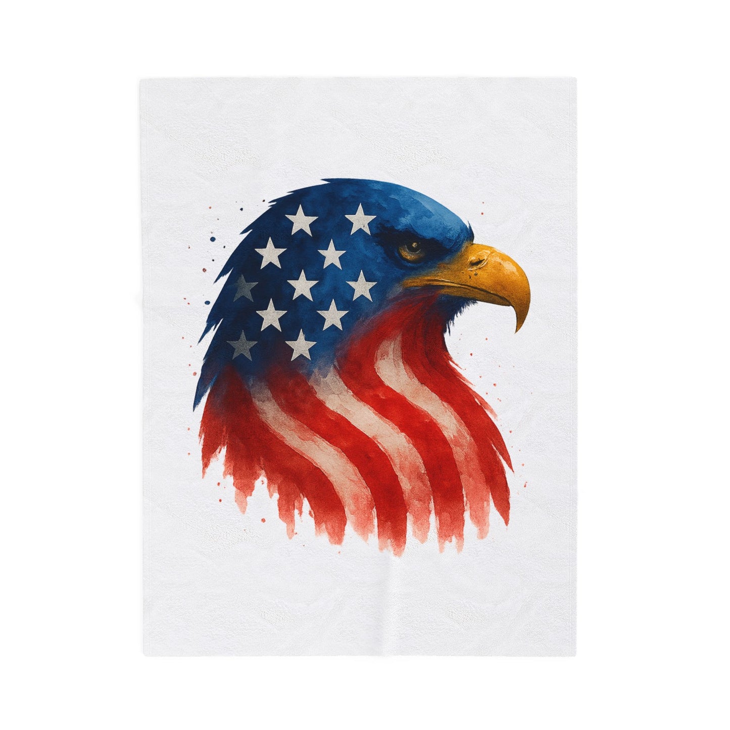 Patriotic Eagle Plush Blanket - Soft USA Flag Throw - Cozy Polyester Eagle Throw for Veterans, 4th of July, Home Decor Gift