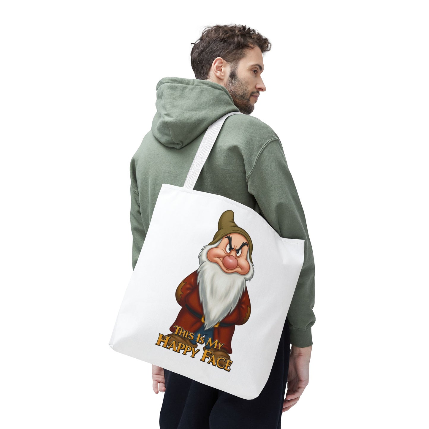 Grumpy Dwarf Tote Bag - "This Is My Happy Face"
