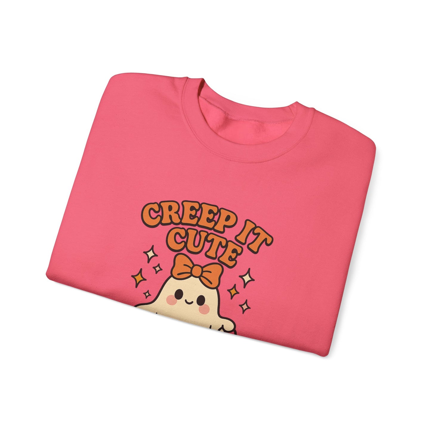 Cute Ghost Sweatshirt, Creep It Cute Crewneck, Spooky Halloween Pullover, Sweet Ghost Graphic Sweatshirt, Trick-Or-Treat Gift Top