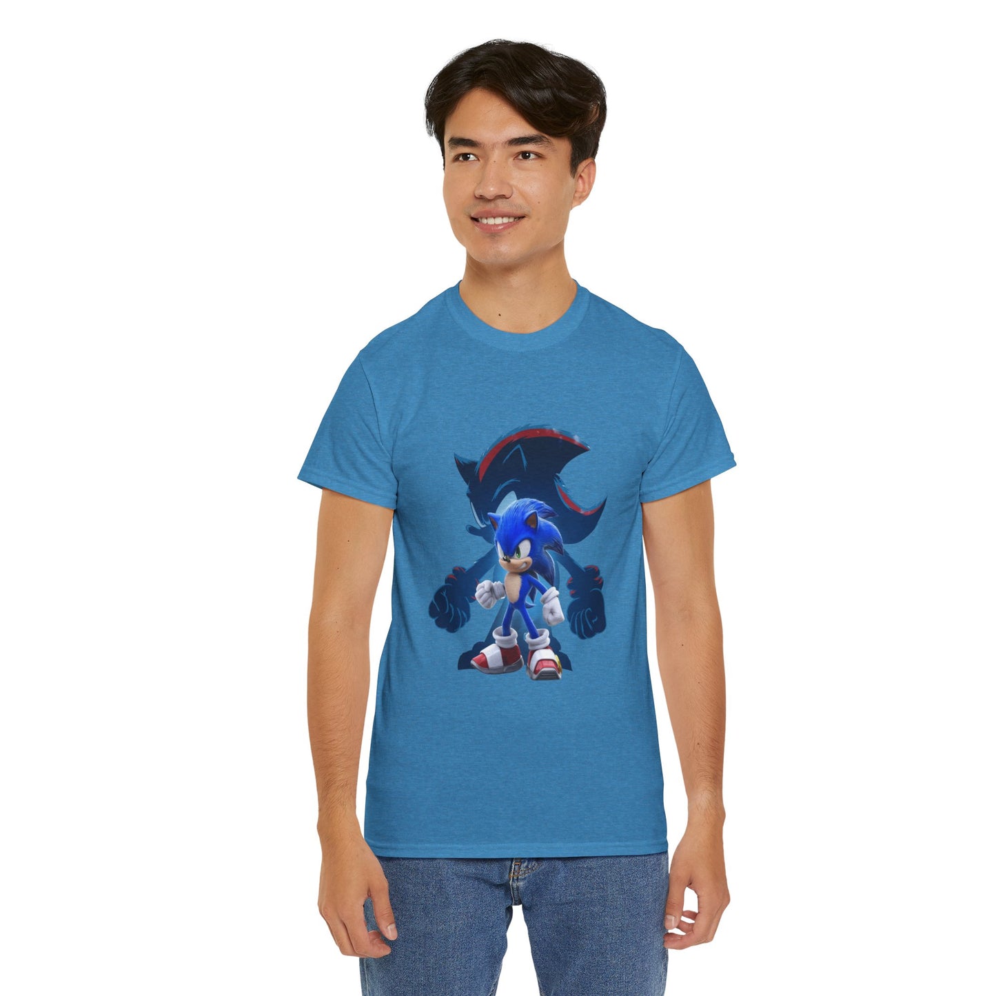 Blue Speed Hero Graphic Tee | Retro Gaming Legend T-Shirt | Fan Inspired Gamer Apparel | Cool Vintage Style Unisex Shirt for Adults & Teens
