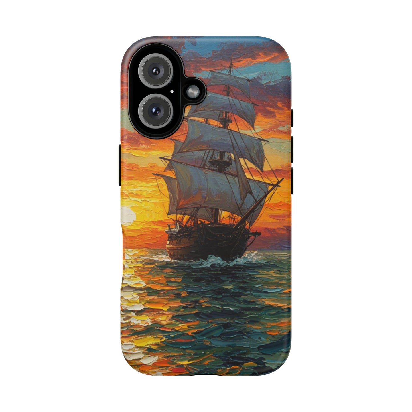 iPhone Case - Ship Sailing at Sunset Design