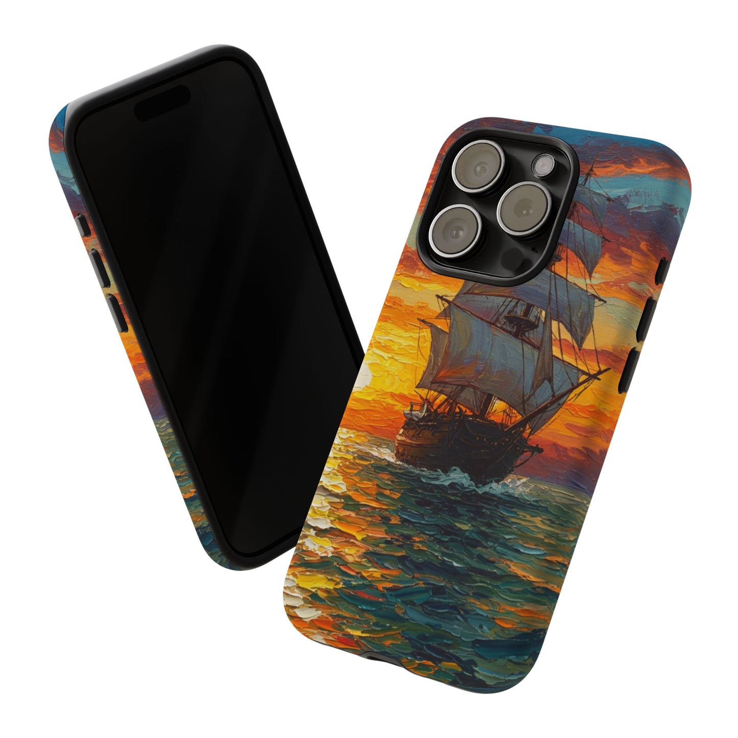 iPhone Case - Ship Sailing at Sunset Design