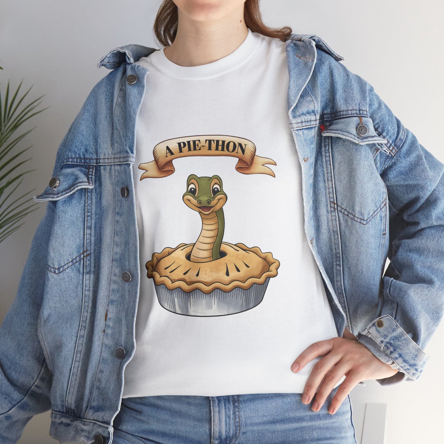 A Pie-Thon Funny Snake Pun Shirt – Cute Animal Joke T-Shirt – Quirky Graphic Tee for Pun Lovers, Reptile Fans, and Unique Gift Ideas