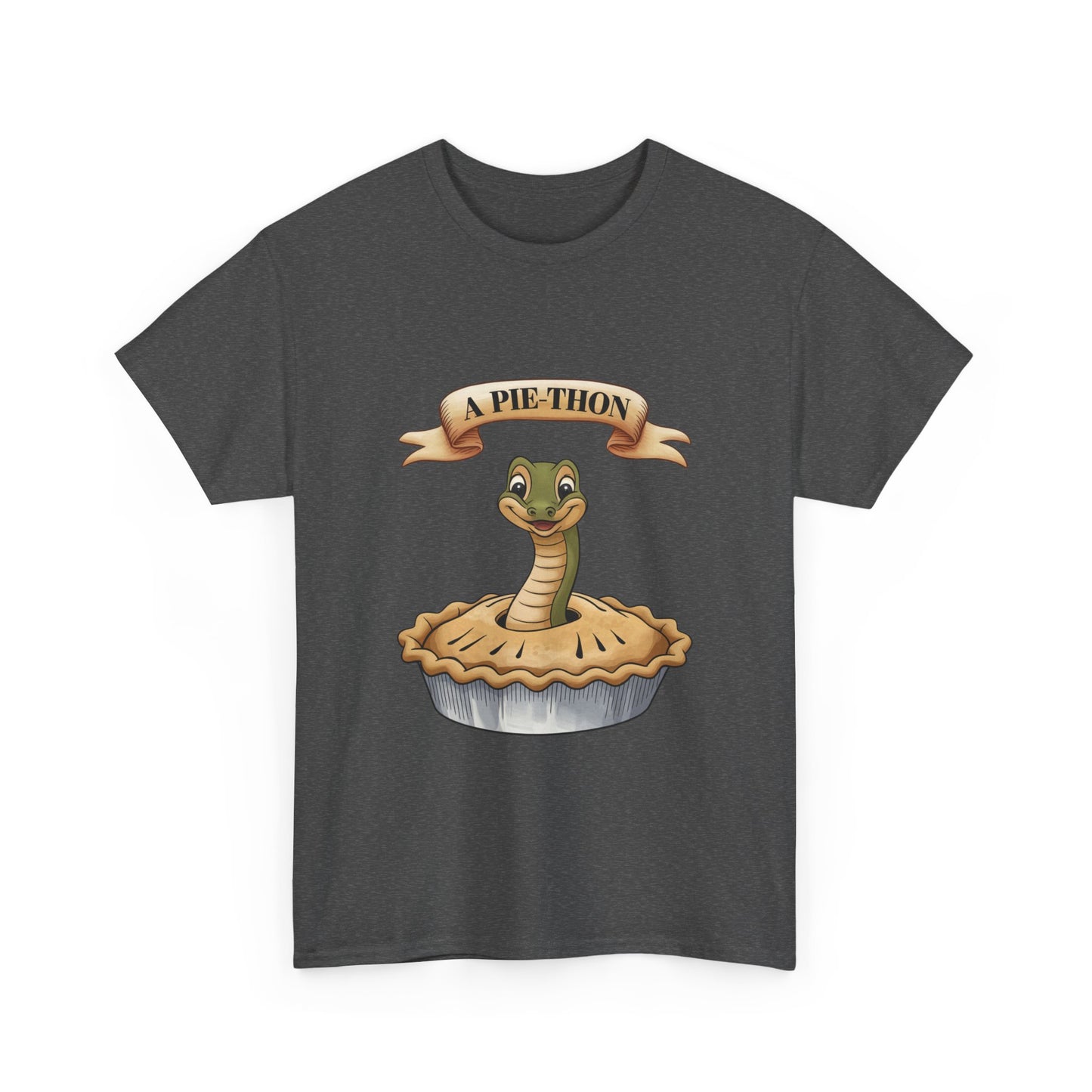 A Pie-Thon Funny Snake Pun Shirt – Cute Animal Joke T-Shirt – Quirky Graphic Tee for Pun Lovers, Reptile Fans, and Unique Gift Ideas