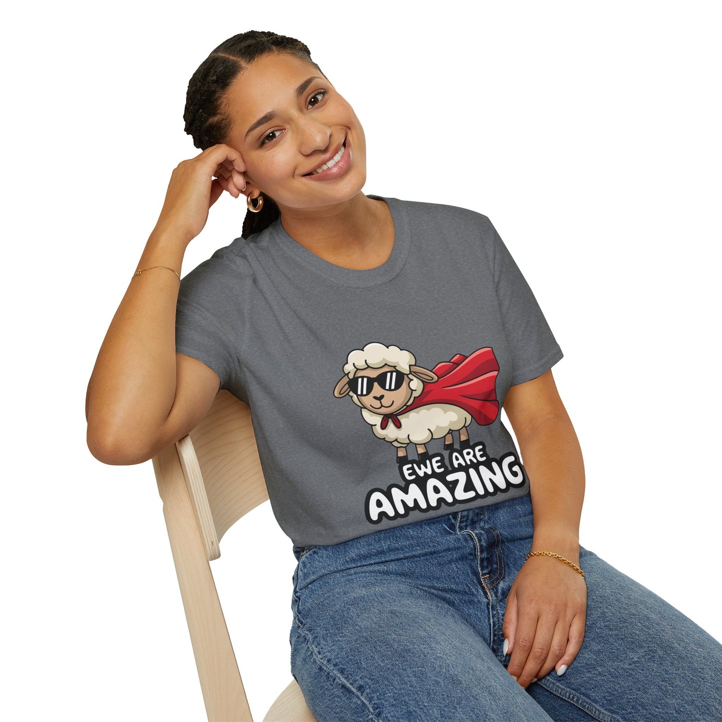 Ewe Are Amazing Funny Sheep Shirt – Cute Animal Pun T-Shirt – Superhero Lamb Graphic Tee for Farmers, Animal Lovers & Gift Giving