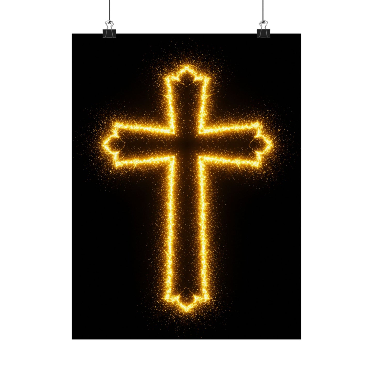 Vertical Poster - Glowing Cross Design