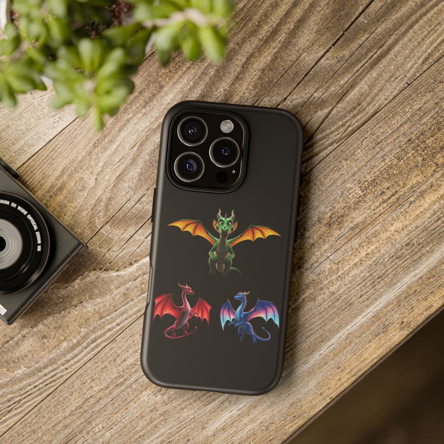 Vibrant Fantasy Dragon iPhone Case - Tough Armor Cover for iPhone 15/14/13 - Colorful Mythical Wings Gift for Dragon Lovers