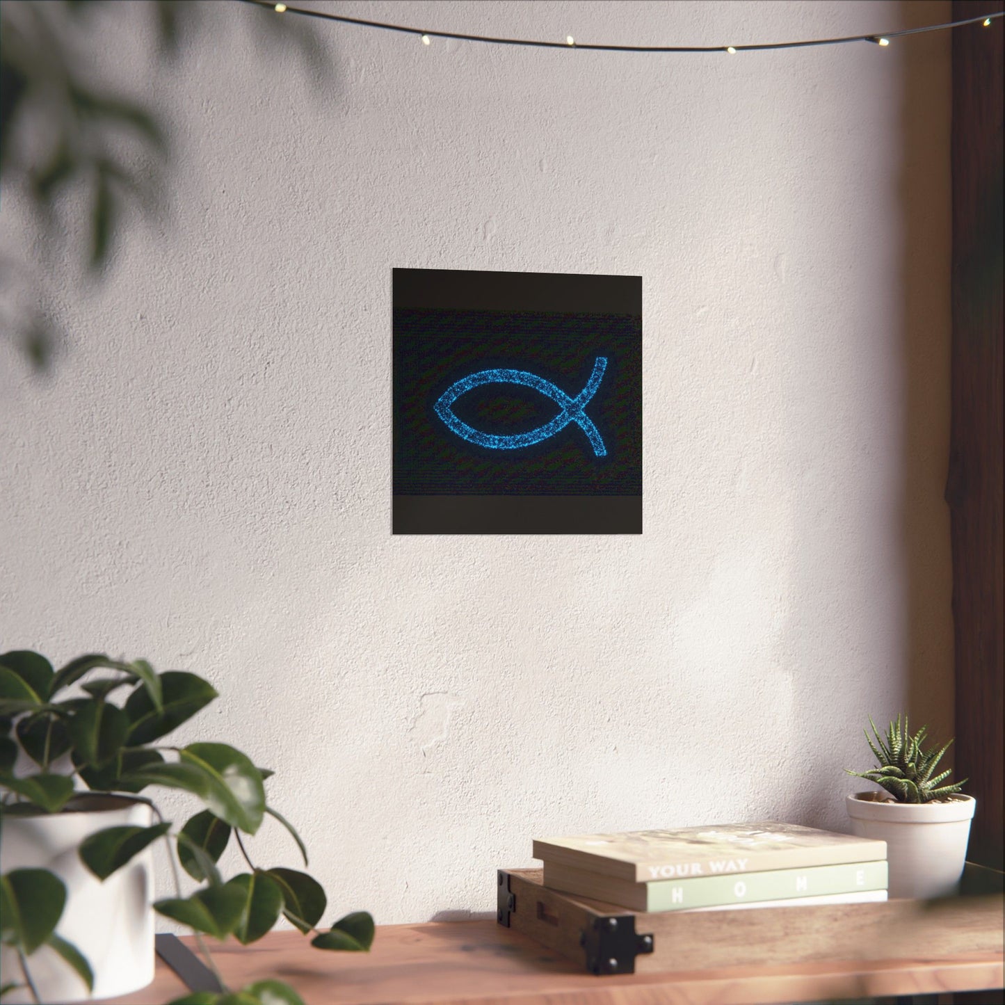 Sparkling Fish Symbol Matte Vertical Poster - Faith-Inspired Art for Home Decor