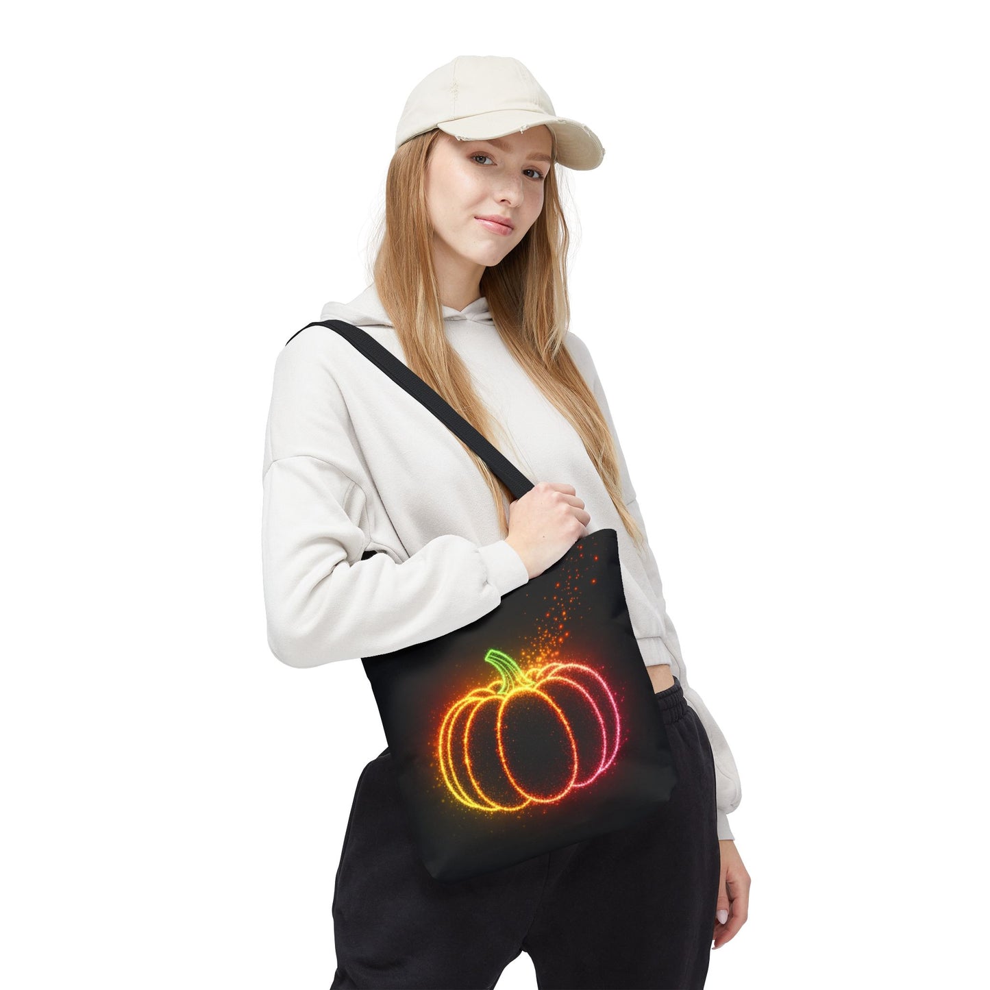 Neon Pumpkin Tote Bag, Halloween Tote, Fall Aesthetic Trick Or Treat Bag, Spooky Season Accessory, Pumpkin Bag, Fall Gift Idea