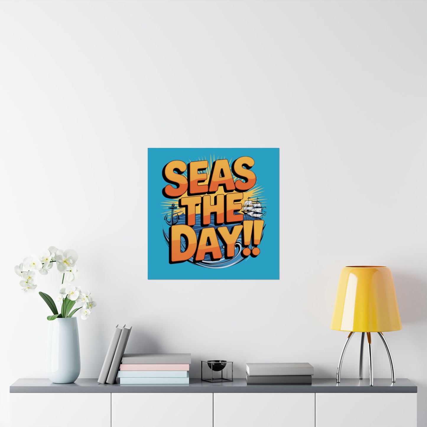 Vertical Poster - Seas The Day Pun Print
