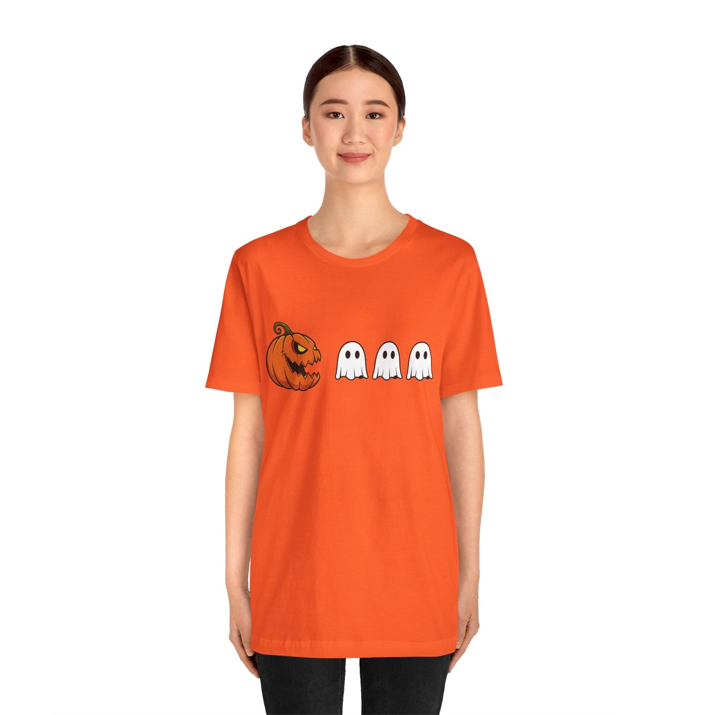 Pumpkin Pac-Man Shirt, Halloween Arcade Tee, Pumpkin Chase Ghosts Tee, Retro Gaming Halloween, Spooky Season Shirt, Vintage Game Pumpkin Top