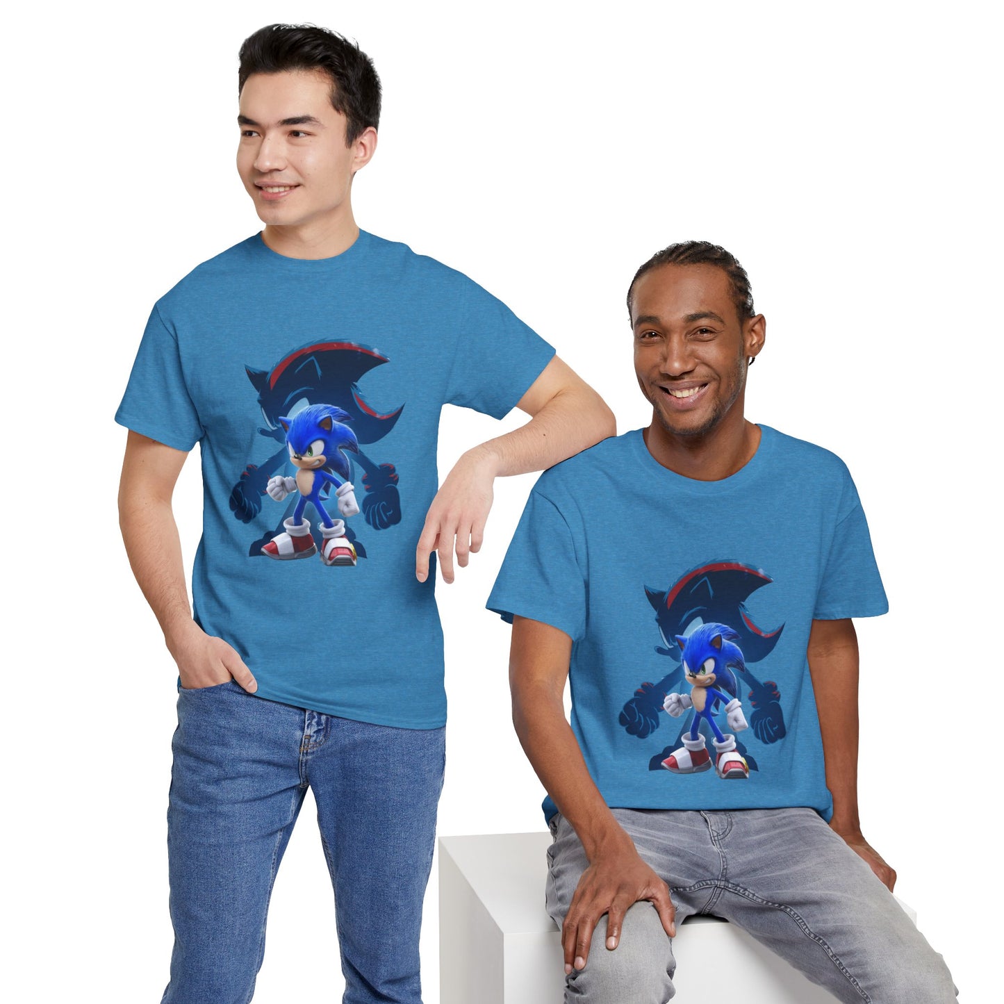 Blue Speed Hero Graphic Tee | Retro Gaming Legend T-Shirt | Fan Inspired Gamer Apparel | Cool Vintage Style Unisex Shirt for Adults & Teens