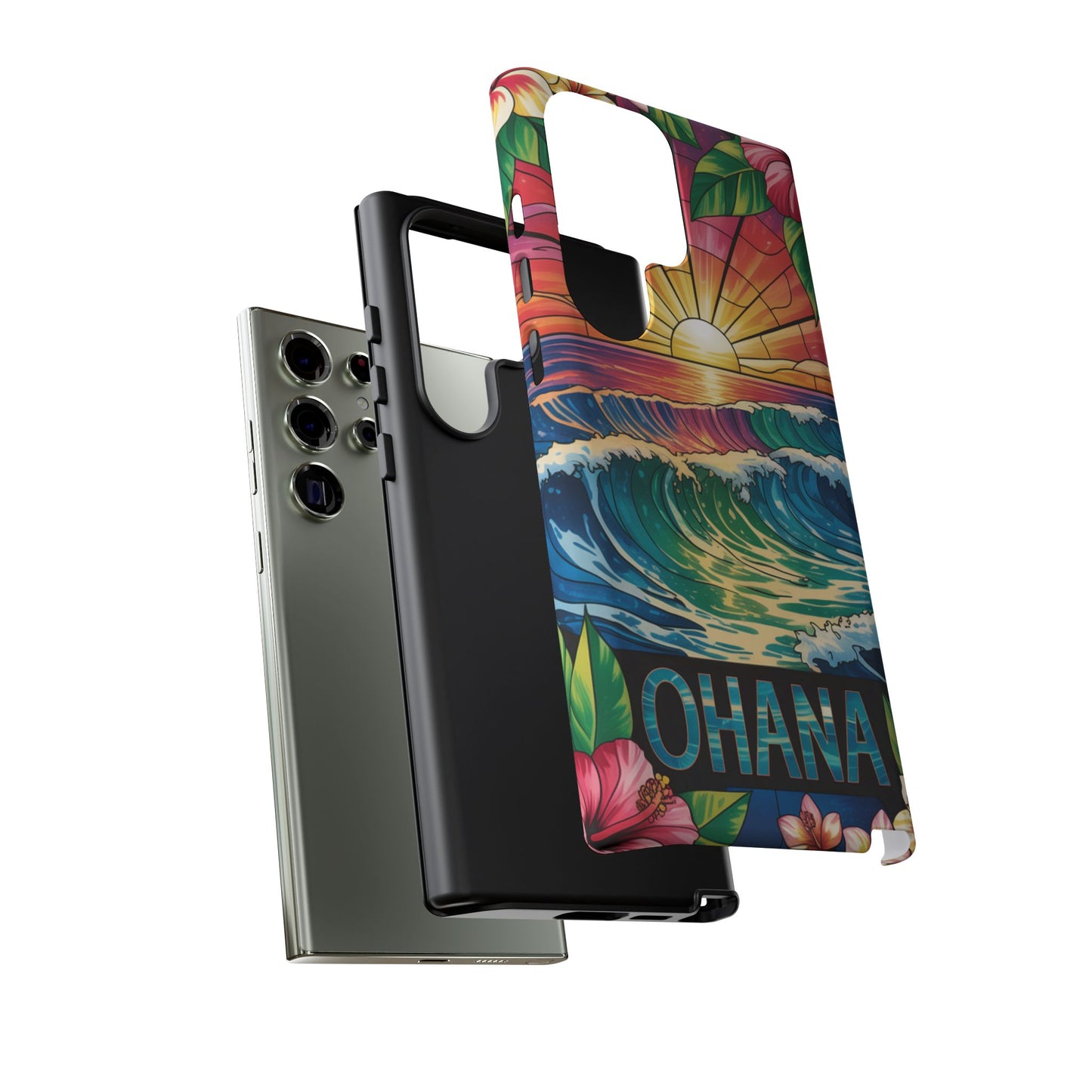 Samsung Galaxy Case Ohana Hawaiian Wave Phone Cover Sunset Tropical Beach Art Protective Case Gift for Samsung Lovers