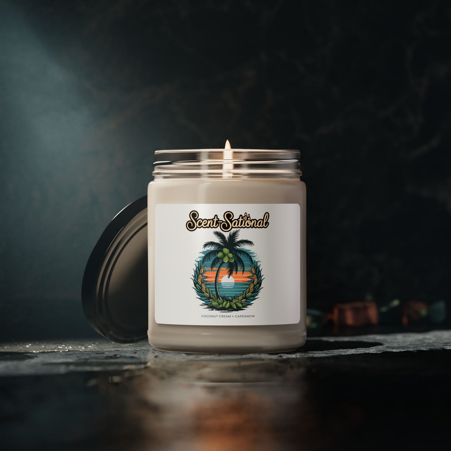 Coconut Cream + Cardamom Candle, Warm Spiced Soy Candle, Tropical Aromatherapy Gift, Long Burn Eco Candle, Cozy Home Scent For Relaxation
