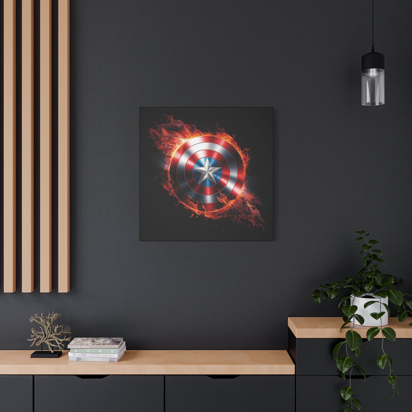 Captain America Shield Canvas Art - Stretched Matte Wall Decor