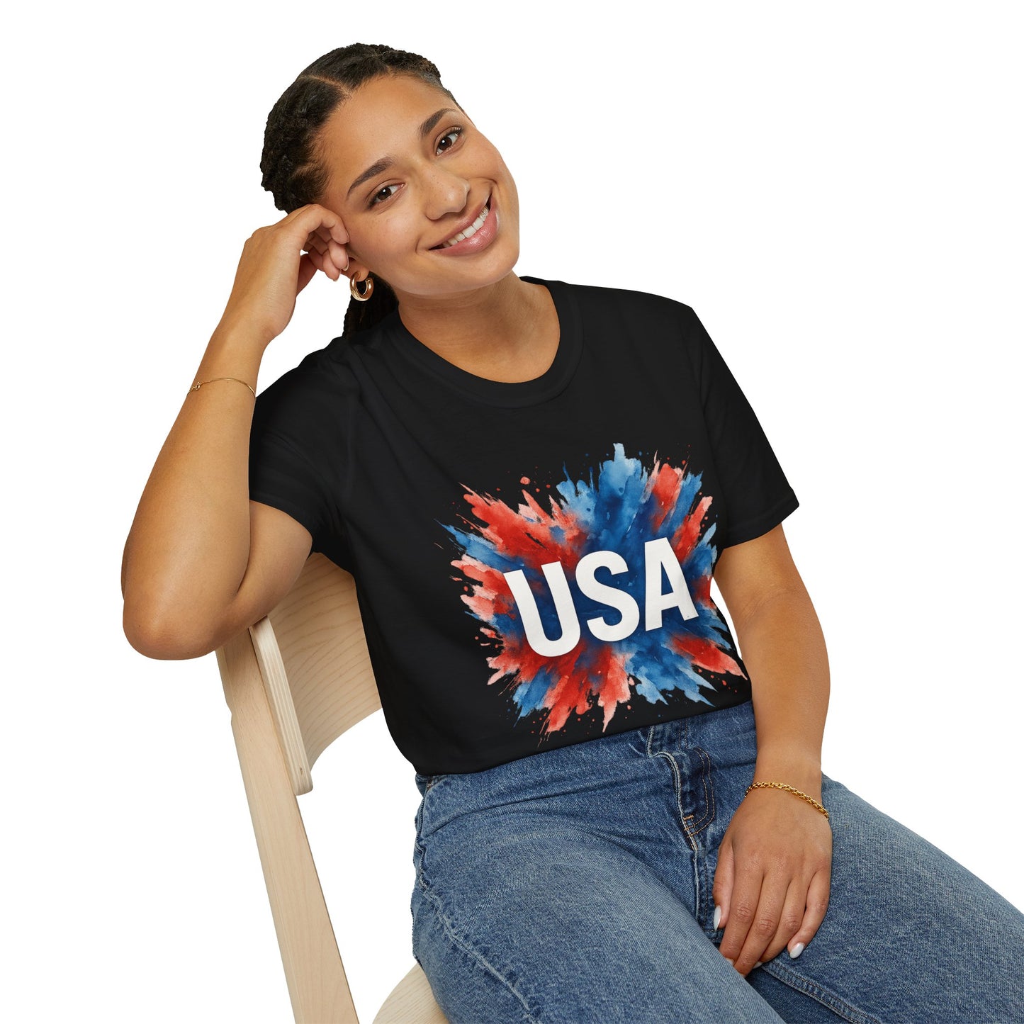 Watercolor USA T-Shirt Unisex | Red White Blue Shirt | Patriotic Graphic Tee | July 4th Shirt | Independence Day Tee | American Flag Shirt