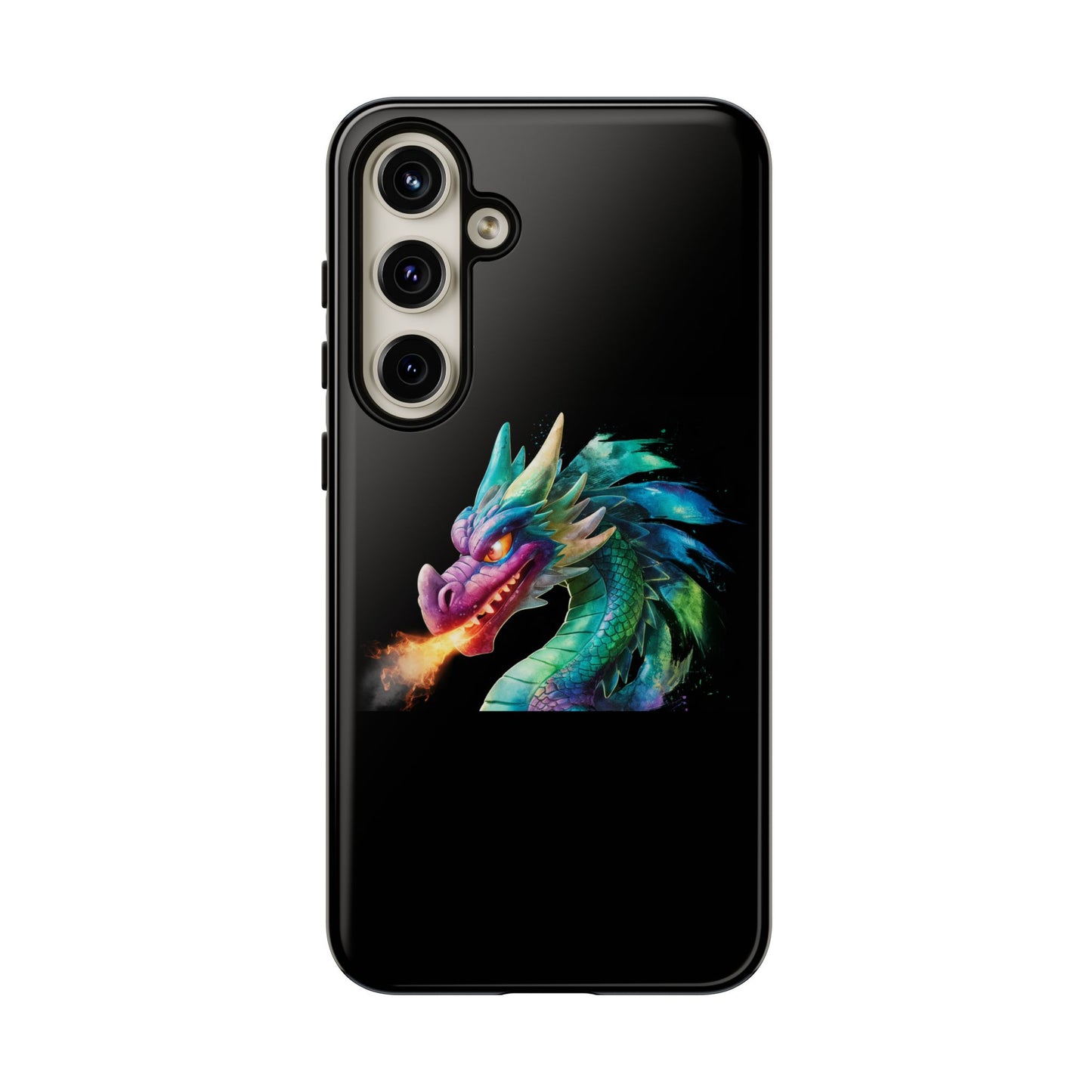 Fire-Breathing Dragon Samsung Case - Tough Fantasy Art Cover - Dark Academia Aesthetic Geek Gift for Galaxy S23/S24/S25/Ultra
