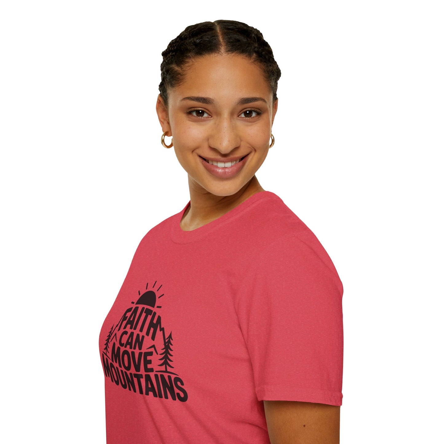 Faith Can Move Mountains T-Shirt | Christian Inspirational Mountain Tee | Boho Nature Faith Graphic Shirt | Gospel Verse Gift for Believers