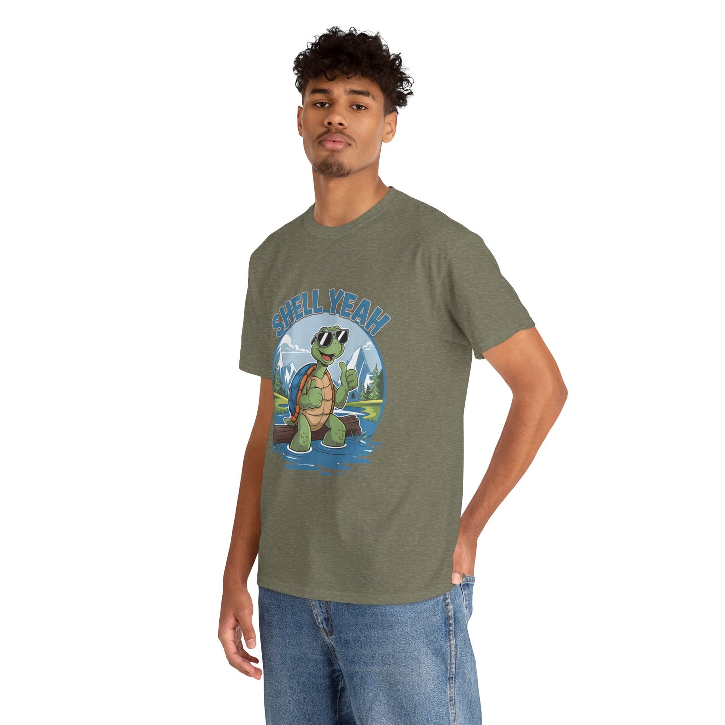 SHELL YEAH Turtle T-Shirt | Funny Cute Turtle Nature Graphic Tee | Handmade Animal Lover Gift | Eco Outdoor Adventure Shirt
