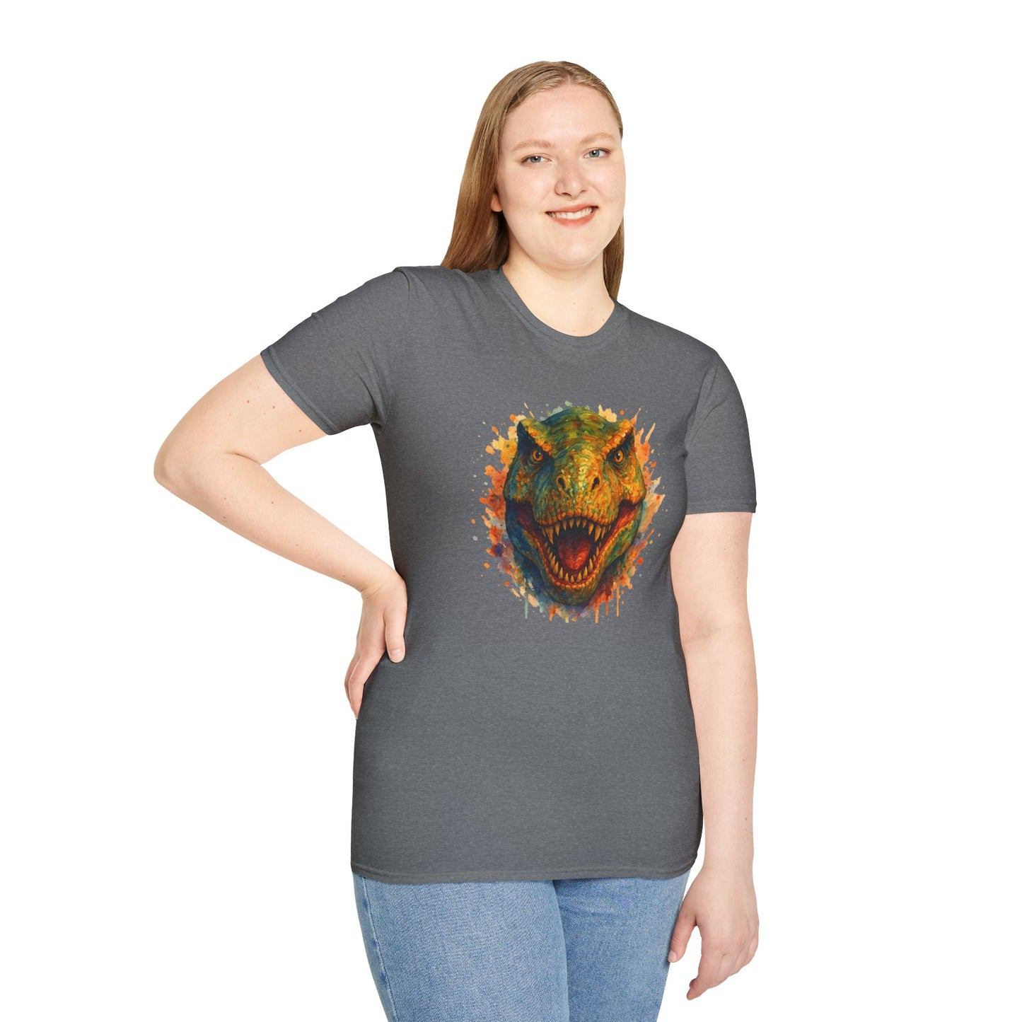 Watercolor T-Rex T-Shirt | Psychedelic Dinosaur Tee | Prehistoric Rainbow Dino Gift | Unisex Cotton Graphic Shirt Jurassic Tee