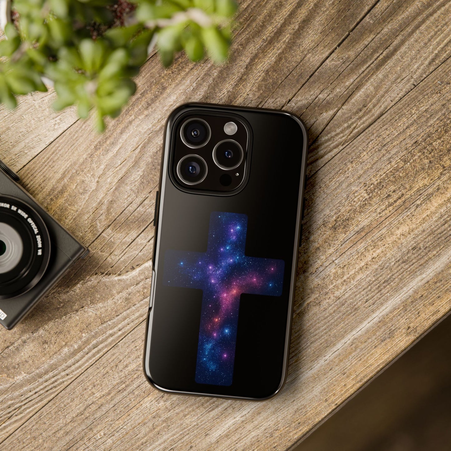 iPhone Case - Galactic Cross design Christian Phone Case Spiritual iPhone Accessory Religious Case Gift for Believers