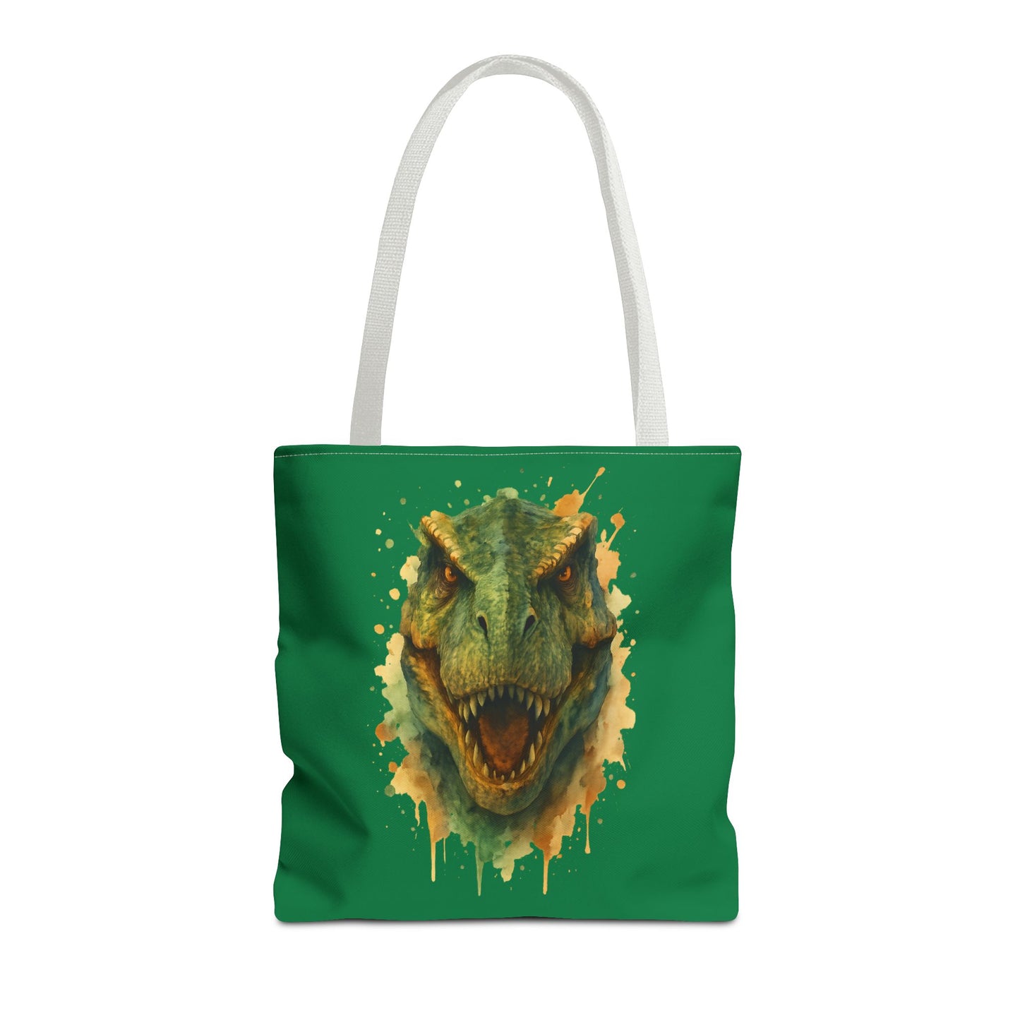 Watercolor T-Rex Tote Bag - Eco Canvas Dino Shopper, Dinosaur Lover Gift, Book Bag, Reusable Grocery Tote - Aesthetic Paleontology Art