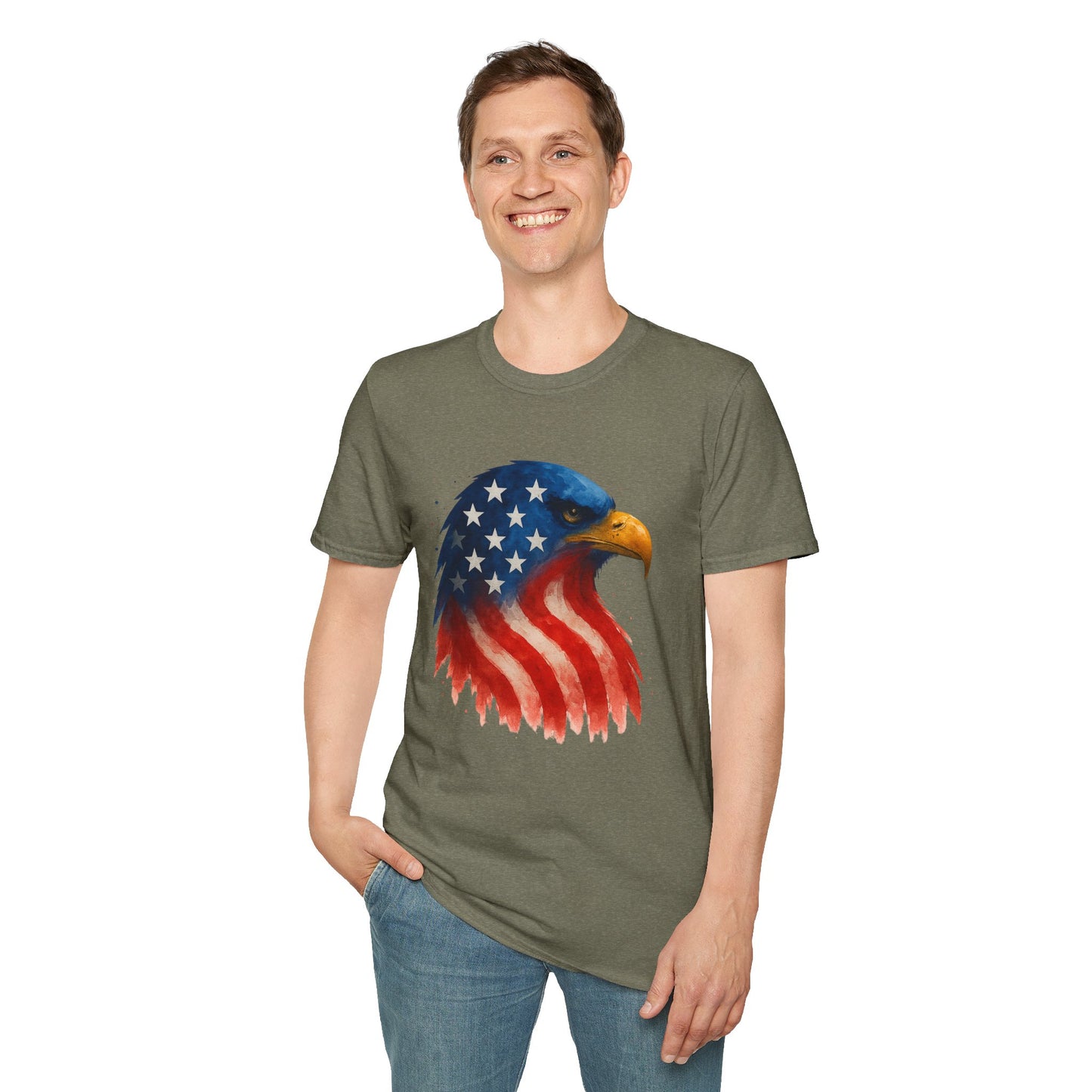 American Flag Eagle Shirt - 4th of July Patriotic Tee - USA Freedom T-Shirt - Independence Day Shirt - Bald Eagle Graphic Tee