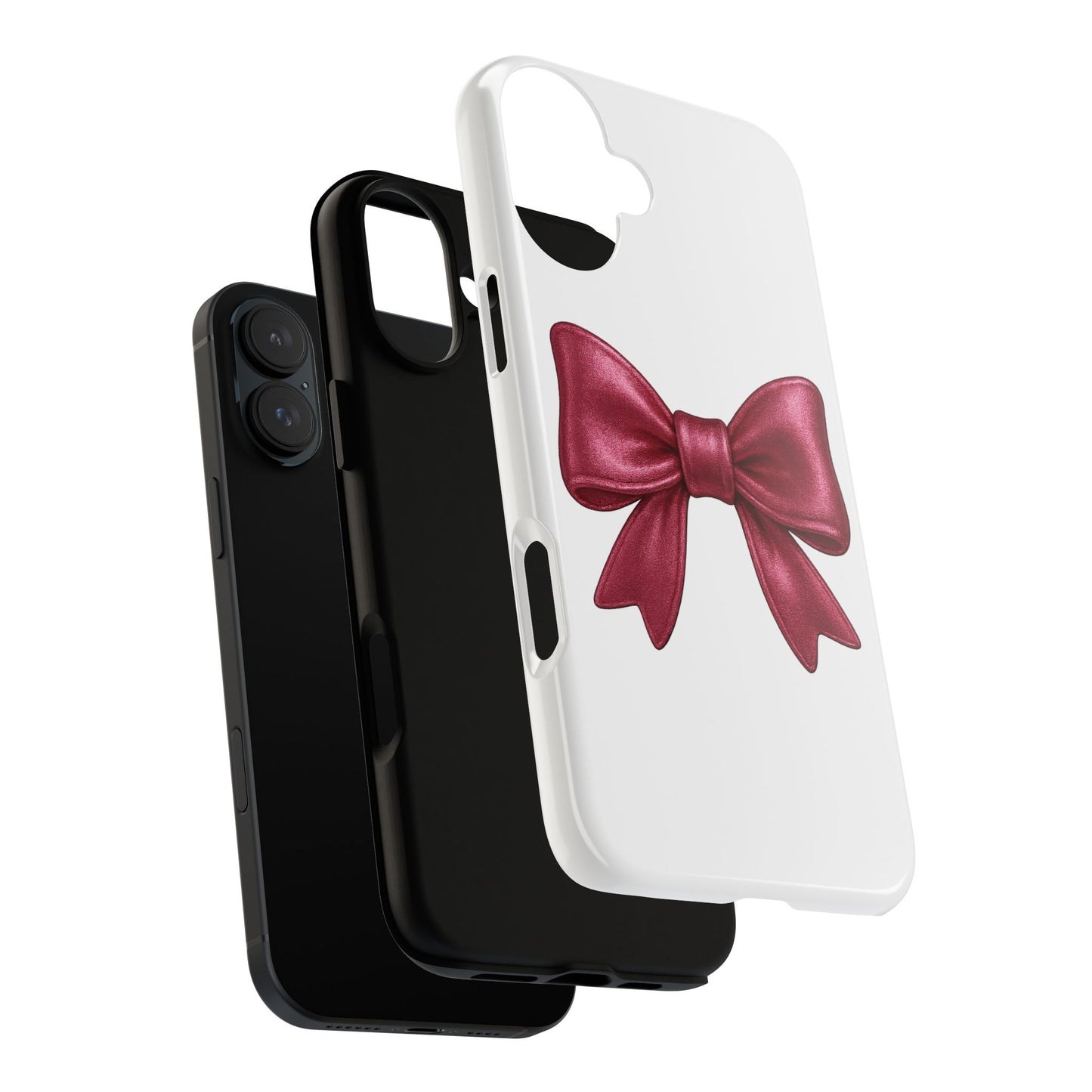 Pink Bow iPhone Case – Cute Girly Phone Cover – Glossy Ribbon Coquette Case – Soft Girl Aesthetic Accessory – Gift for Her iPhone