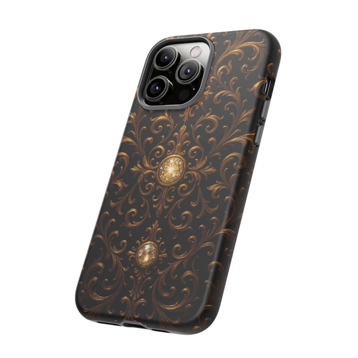 Baroque iPhone Case β Elegant Gold Floral Scroll Design for iPhone 16, 15, 14, 13, Pro Max & More